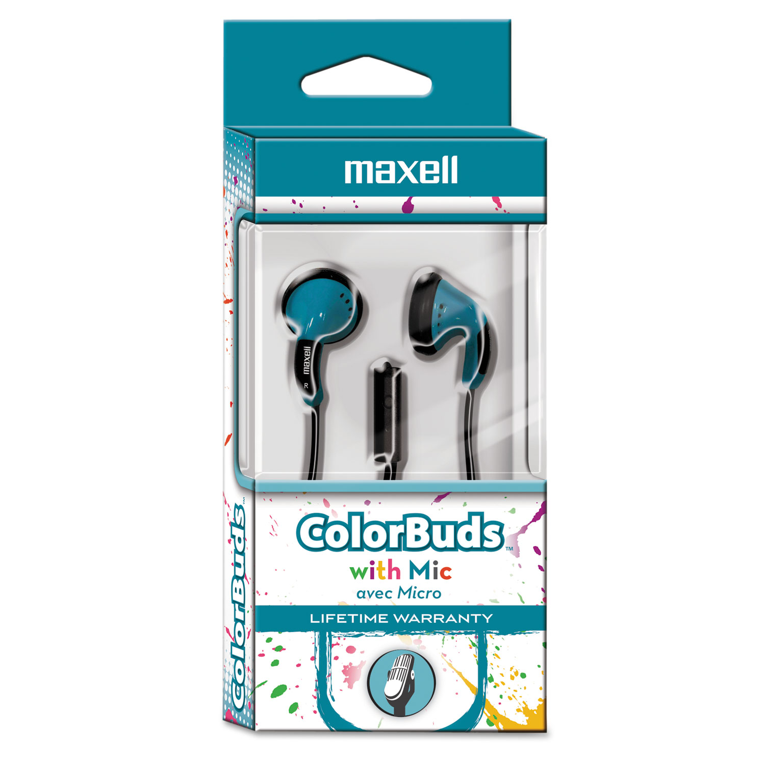  Maxell 199711 Colorbuds with Microphone, Blue (MAX199711) 