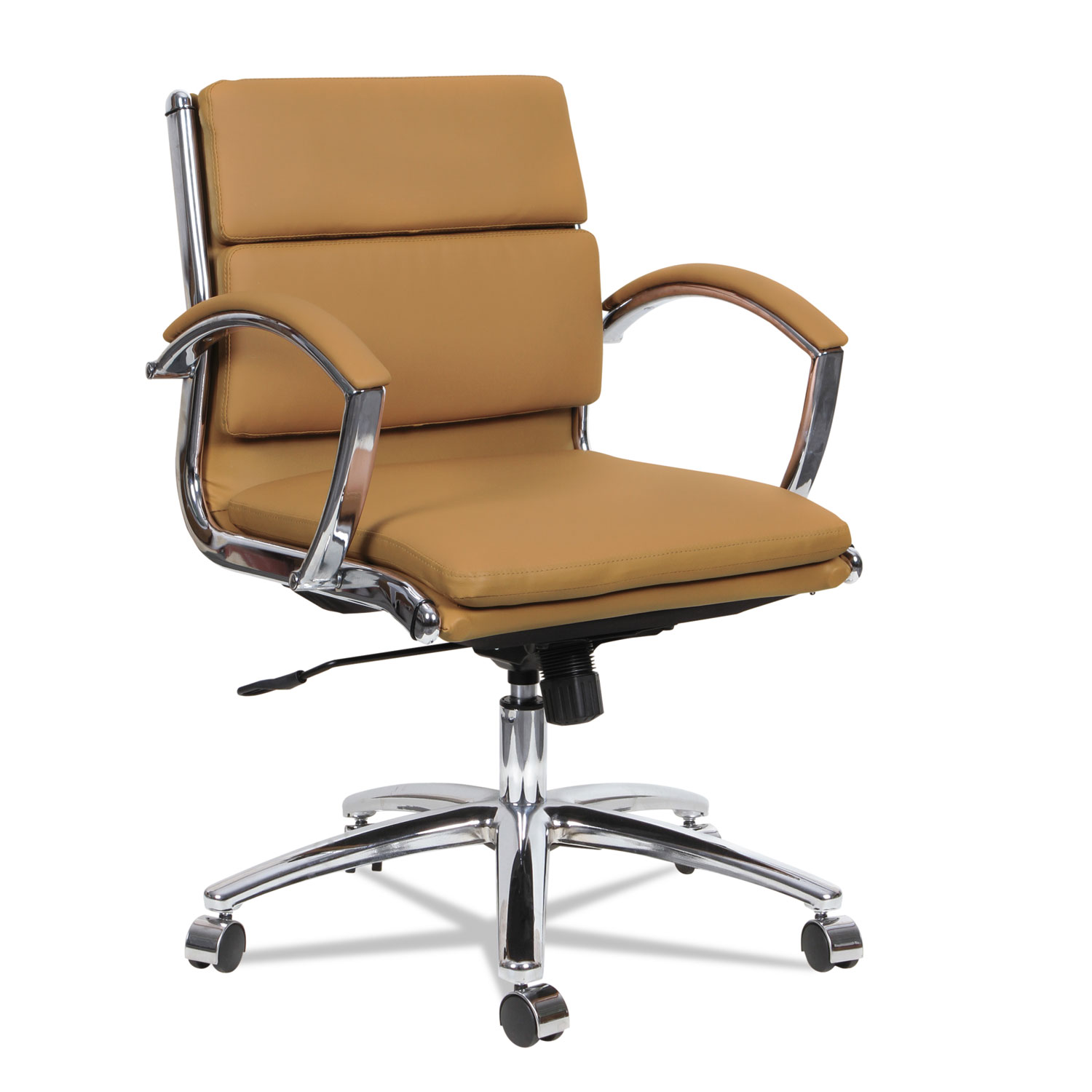  Alera ALENR4759 Alera Neratoli Low-Back Slim Profile Chair, Supports up to 275 lbs., Camel Seat/Camel Back, Chrome Base (ALENR4759) 
