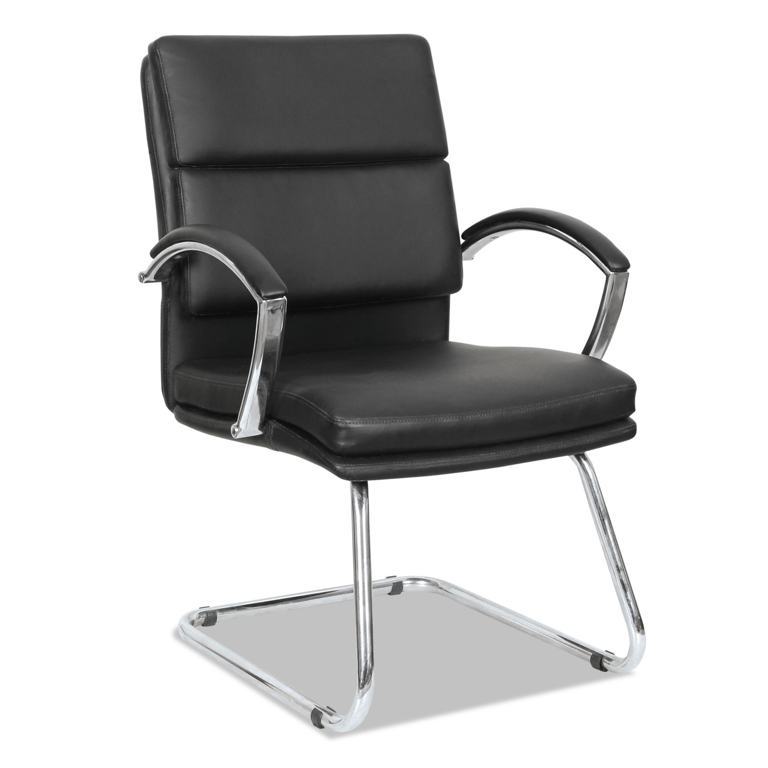  Alera ALENR4319 Alera Neratoli Slim Profile Guest Chair, 23.81'' x 27.16'' x 36.61'', Black Seat/Black Back, Chrome Base (ALENR4319) 