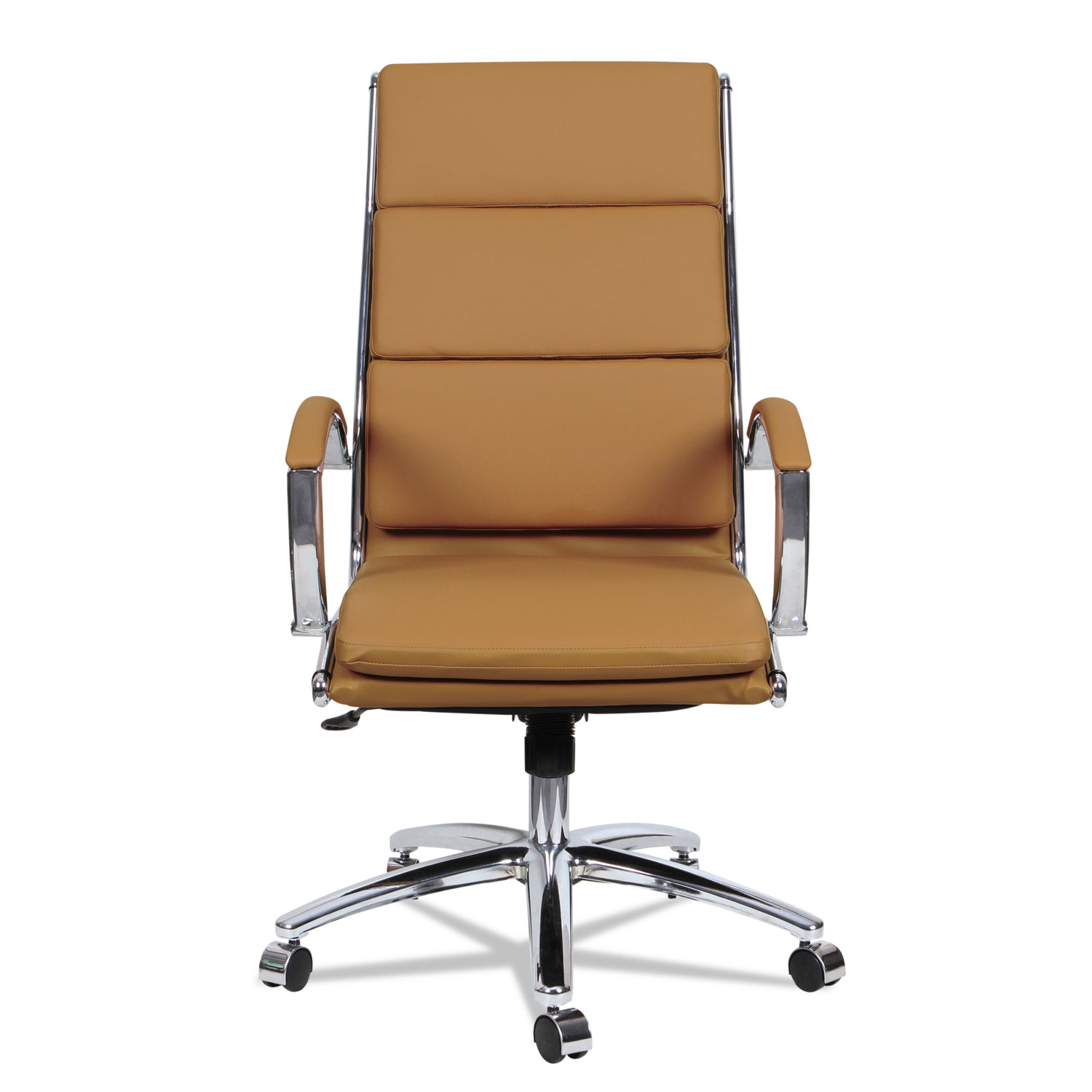  Alera ALENR4159 Alera Neratoli High-Back Slim Profile Chair, Supports up to 275 lbs., Camel Seat/Camel Back, Chrome Base (ALENR4159) 