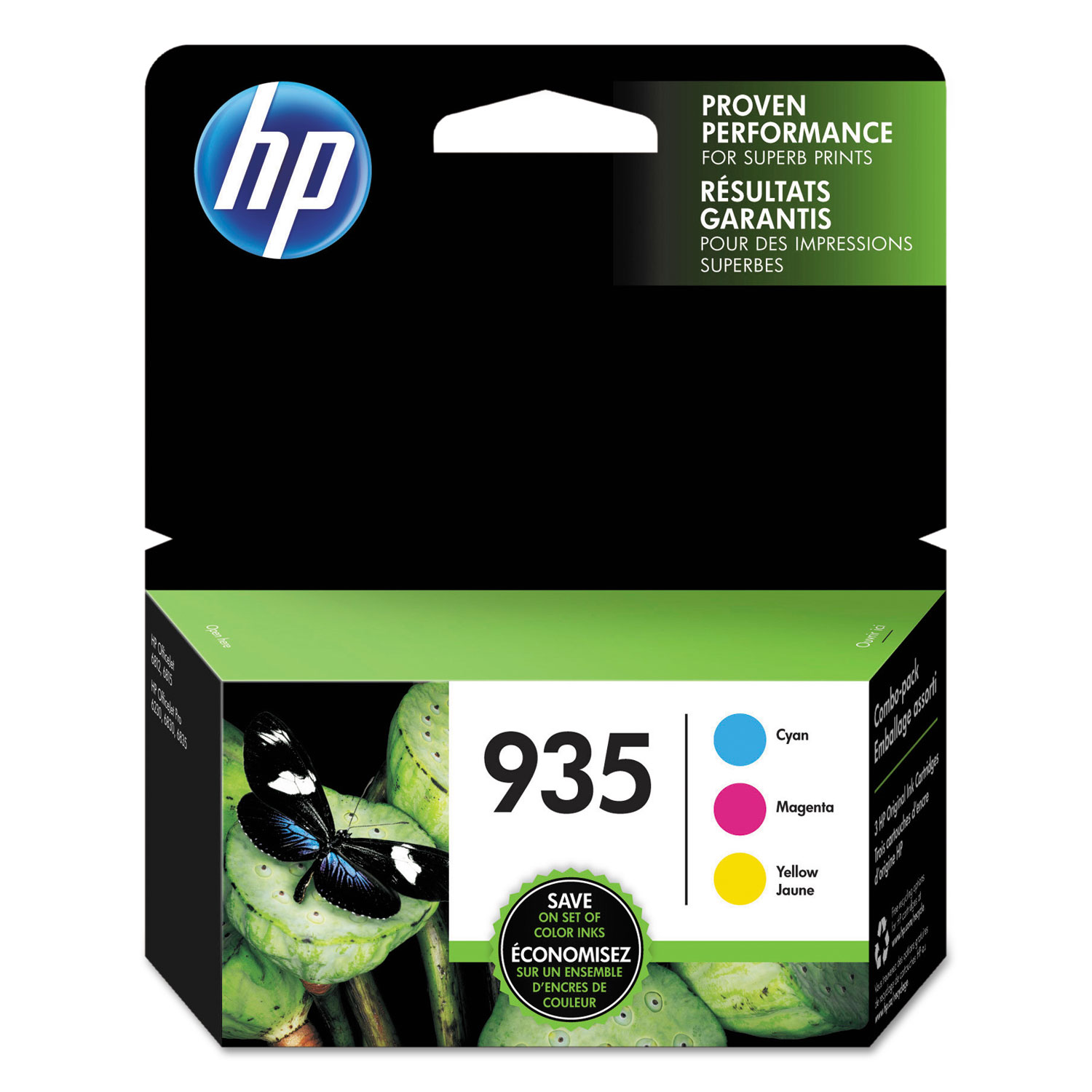  HP N9H65FN HP 935, (N9H65FN) 3-pack Cyan/Magenta/Yellow Original Ink Cartridges (HEWN9H65FN) 