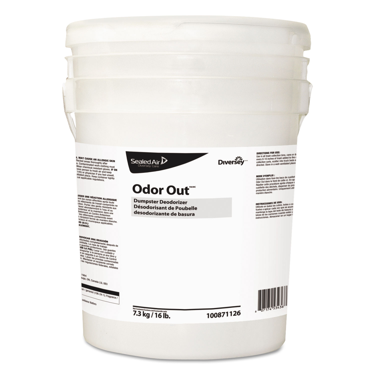  Diversey 100871126 Odor Out Odor Counteractant Pellets, Fresh Floral, Pink, 16 lb Pail (DVO100871126) 