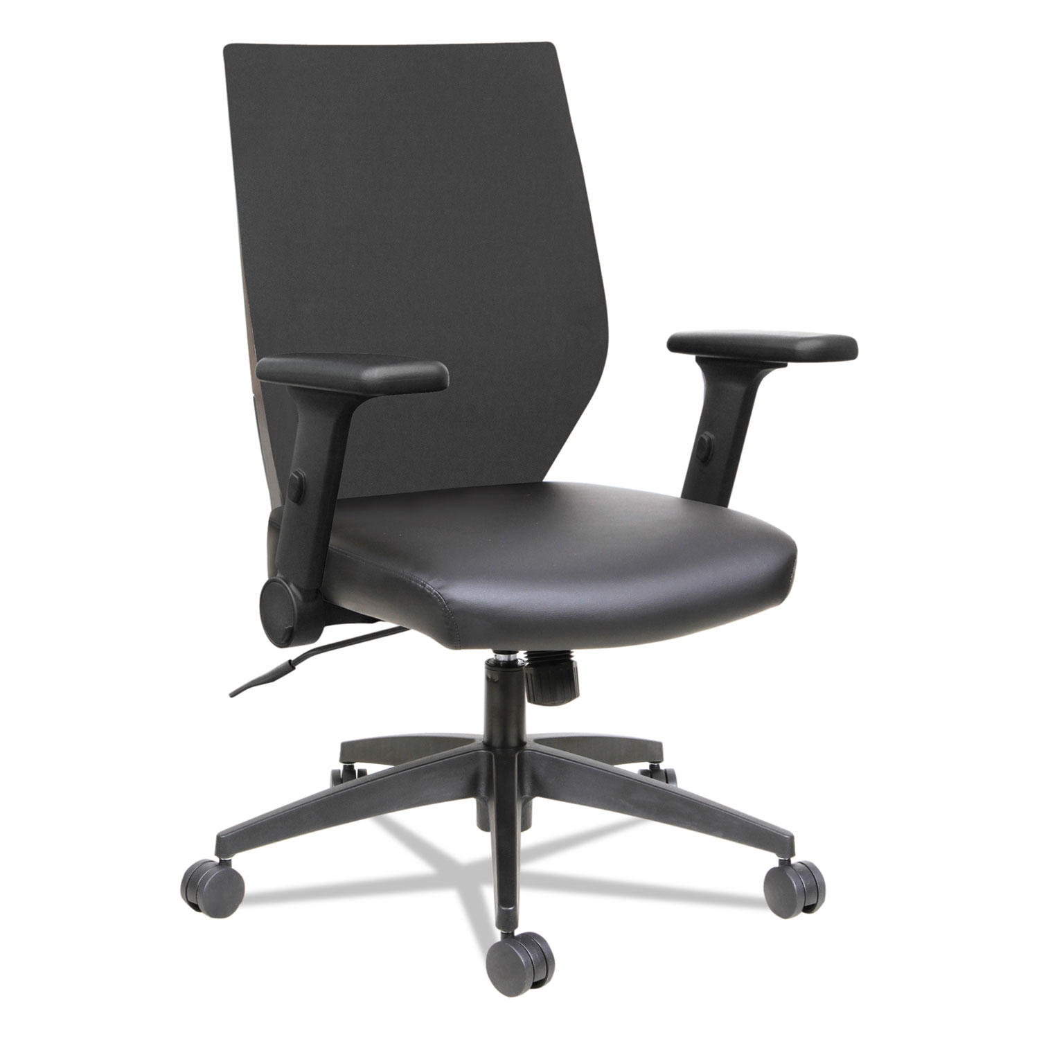  Alera ALEEBT4215 Alera EB-T Series Synchro Mid-Back Flip-Arm Chair, Supports up to 275 lbs., Black Seat/Black Back, Black Base (ALEEBT4215) 
