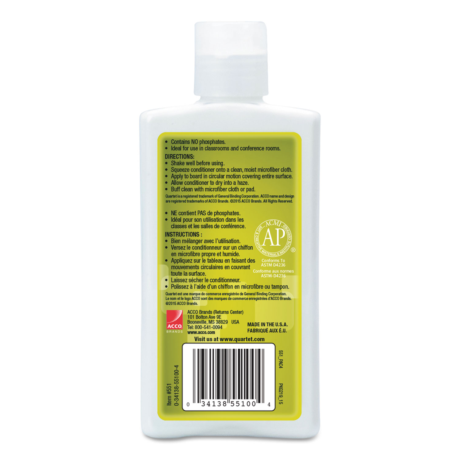 Whiteboard Conditioner/Cleaner for Dry Erase Boards, 8 oz Bottle