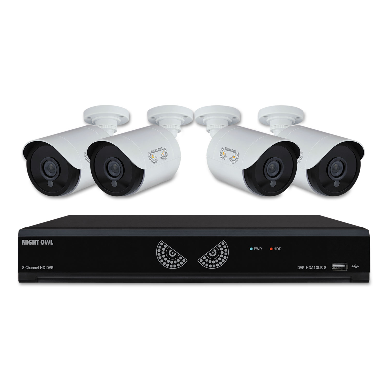 Eight-Channel Lite HD Analog Video Security System with HDD and HD Wired Cameras