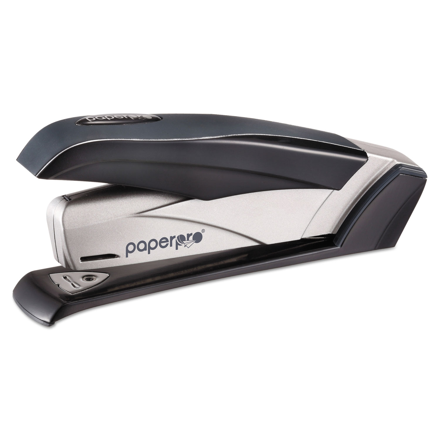 inFLUENCE + 28 Premium Desktop Stapler, 28-Sheet Capacity, Black/Silver