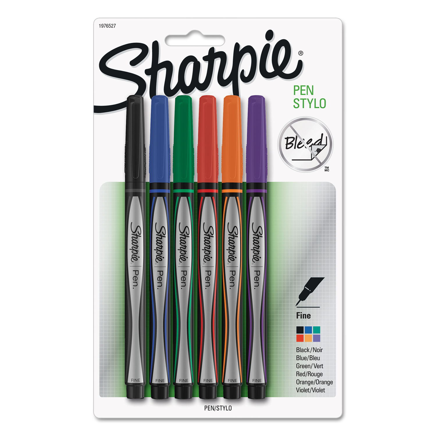  Sharpie 1976527 Water-Resistant Ink Stick Plastic Point Pen, 0.5 mm, Assorted Ink/Barrel, 6/Pack (SAN1976527) 