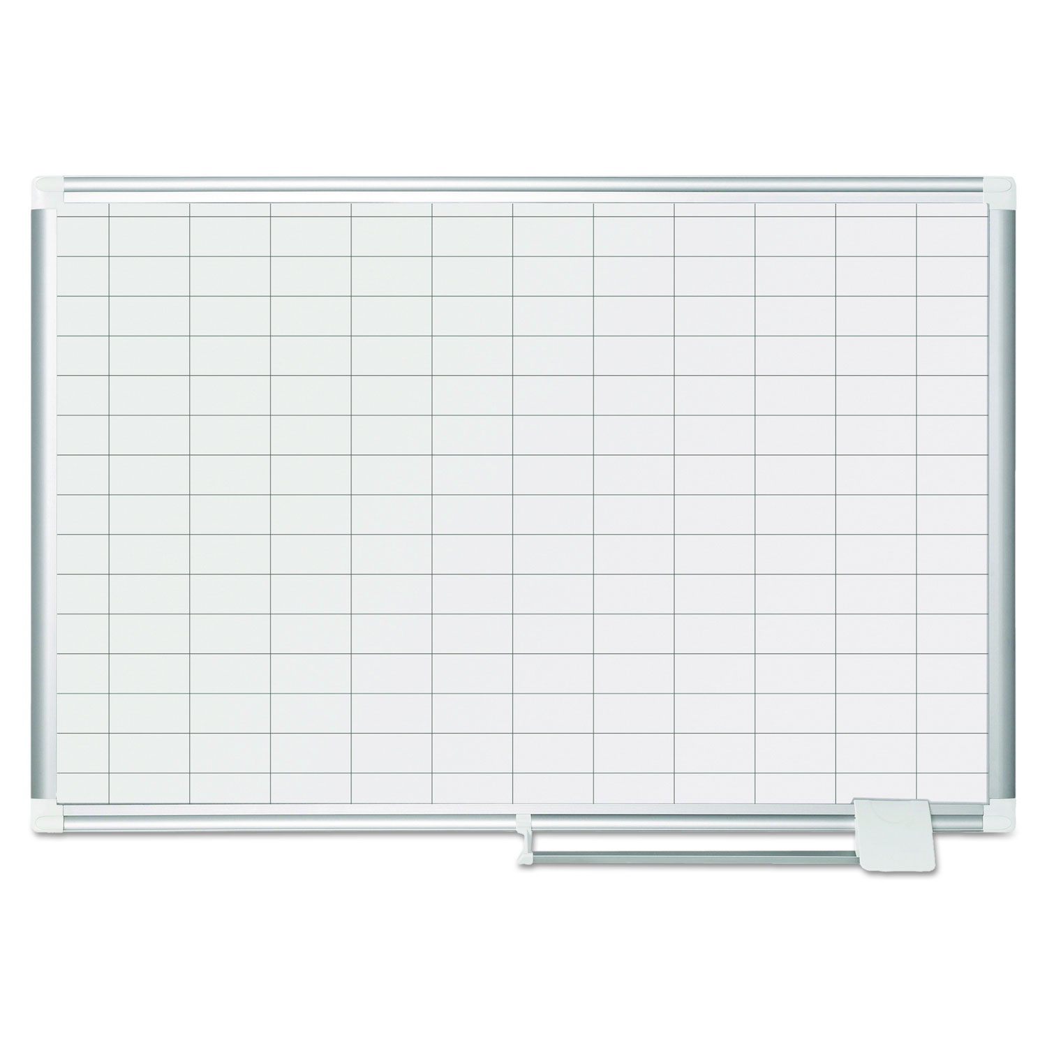 Grid Planning Board, 1 x 2 Grid, 36 x 24, White/Silver