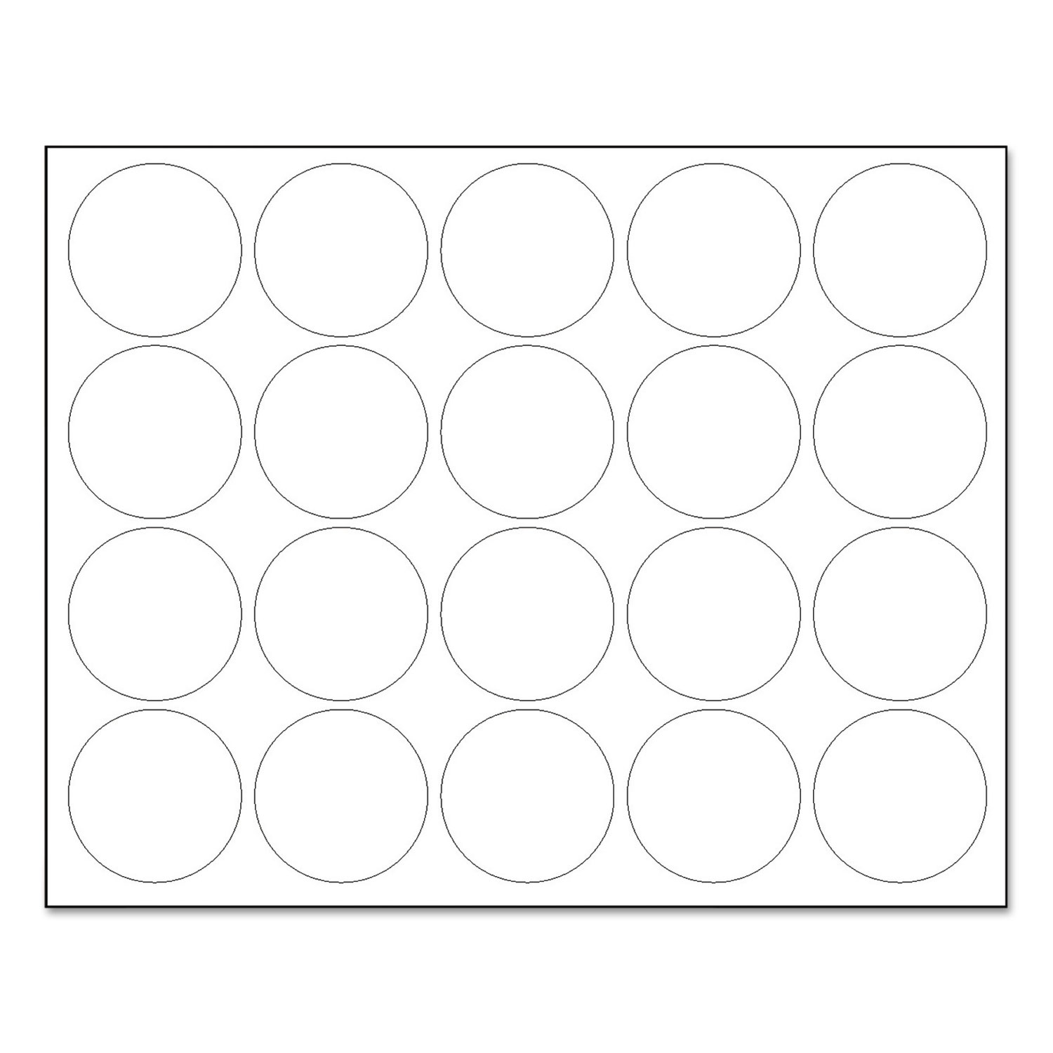 Interchangeable Magnetic Characters, Circles, White, 3/4 Dia., 20/Pack