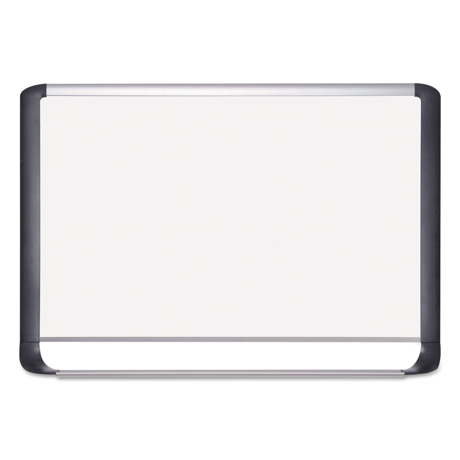 Lacquered steel magnetic dry erase board, 48 x 96, Silver/Black