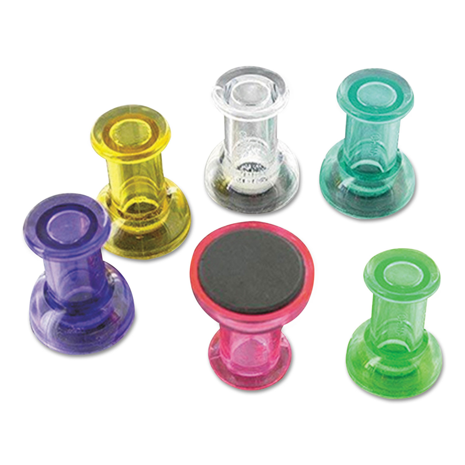 Magnetic Push Pins, Assorted, 6 per Pack