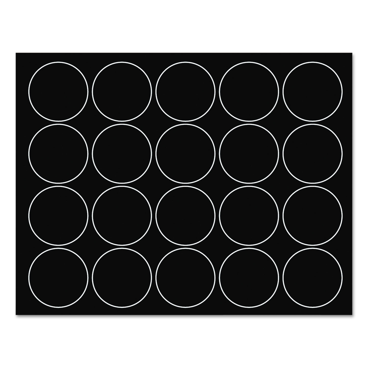 Interchangeable Magnetic Characters, Circles, Black, 3/4 Dia., 20/Pack