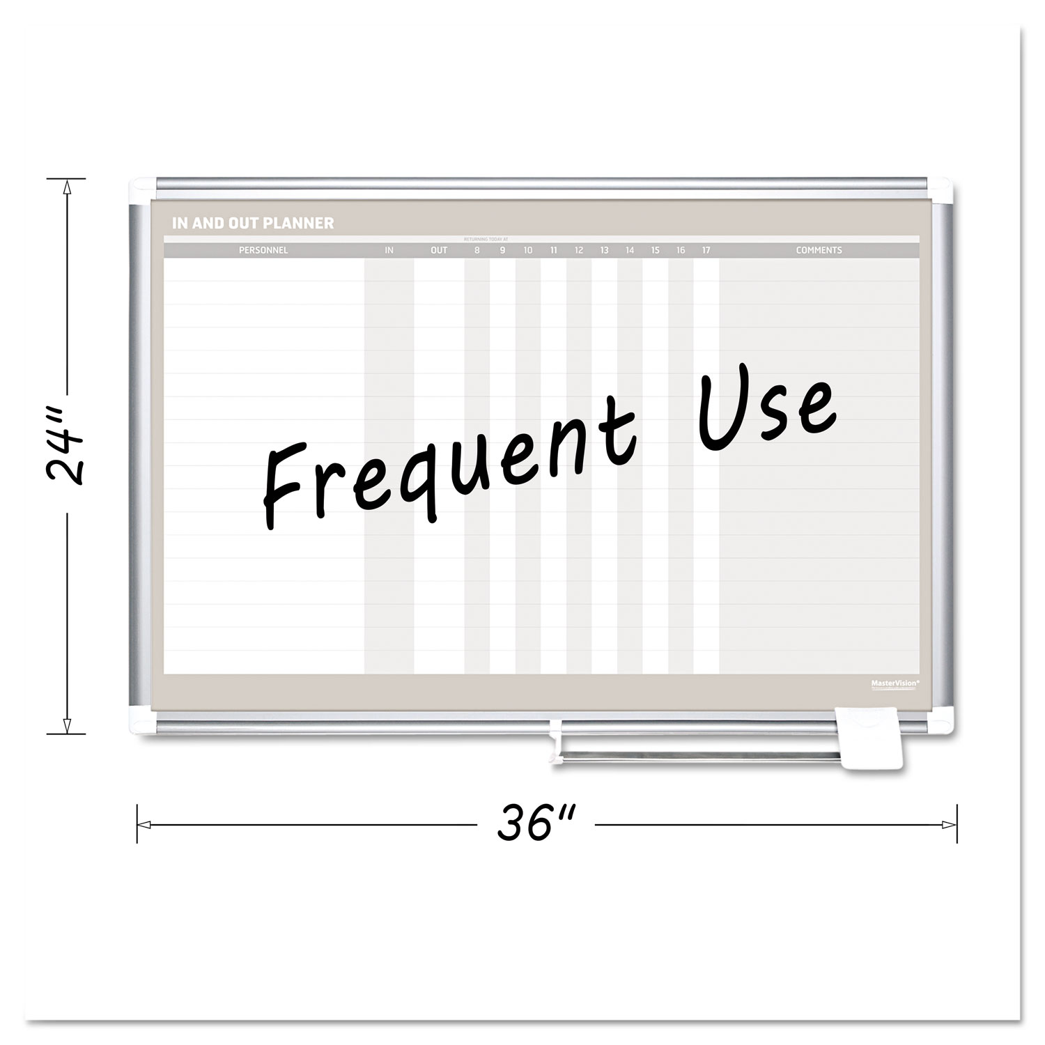  MasterVision GA01110830 In-Out Magnetic Dry Erase Board, 36x24, Silver Frame (BVCGA01110830) 