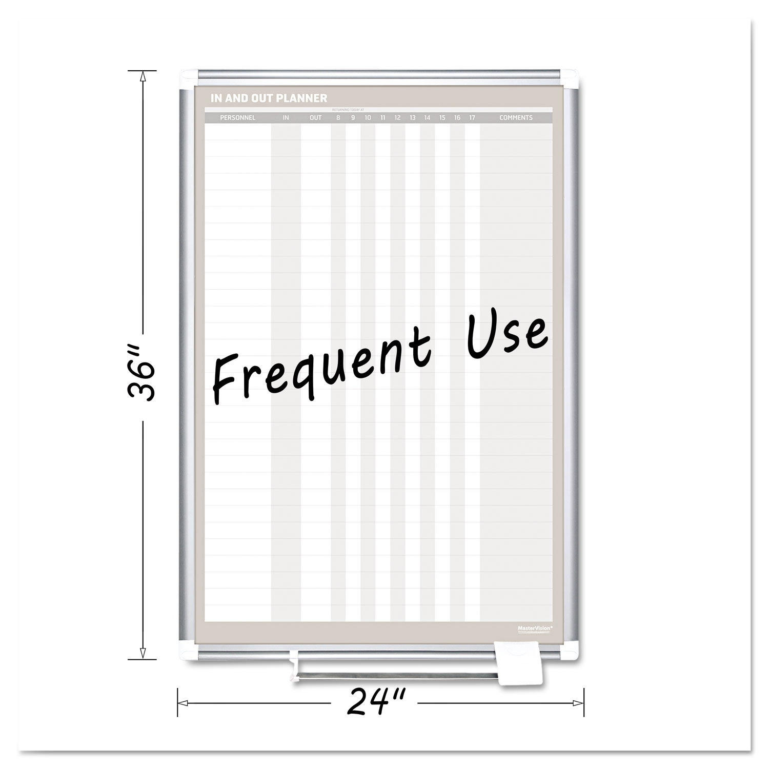  MasterVision GA02109830 In-Out Magnetic Dry Erase Board, 24x36, Silver Frame (BVCGA02109830) 