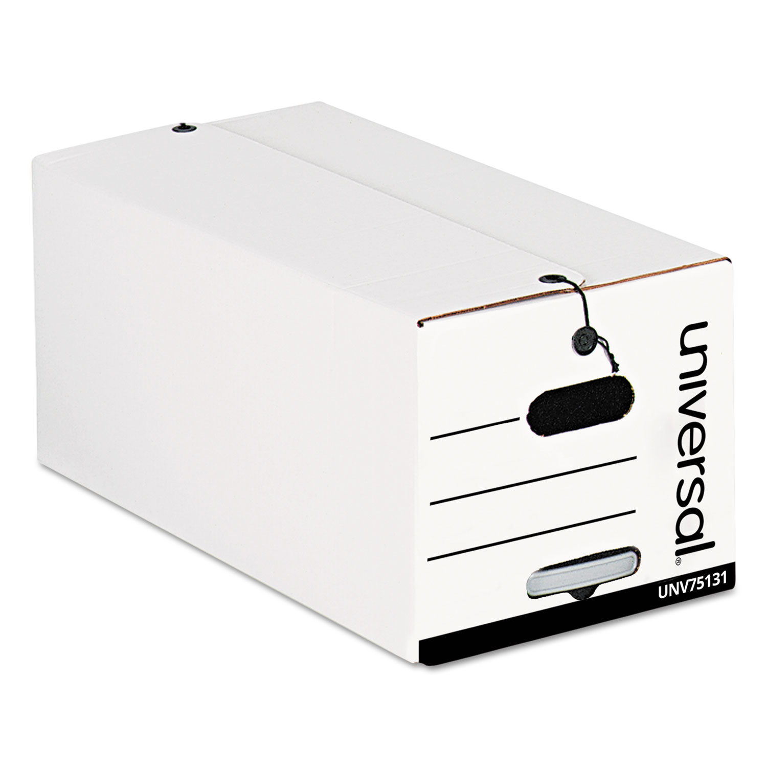  Universal 7513102 Deluxe Quick Set-up String-and-Button Boxes, Legal Files, White, 12/Carton (UNV75131) 
