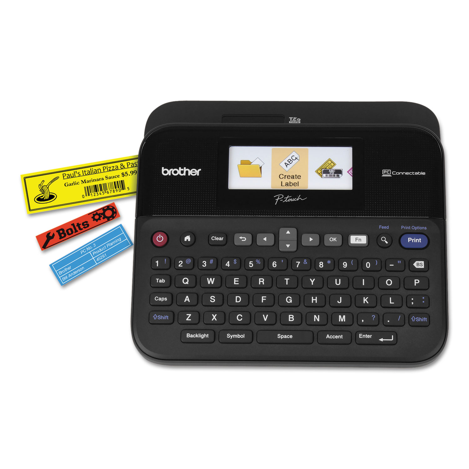 Pt D600 Pc Connectable Label Maker With Color Display 30 Mm S Print Speed 8 X 7 63 X 3 38 Techbusinessproducts