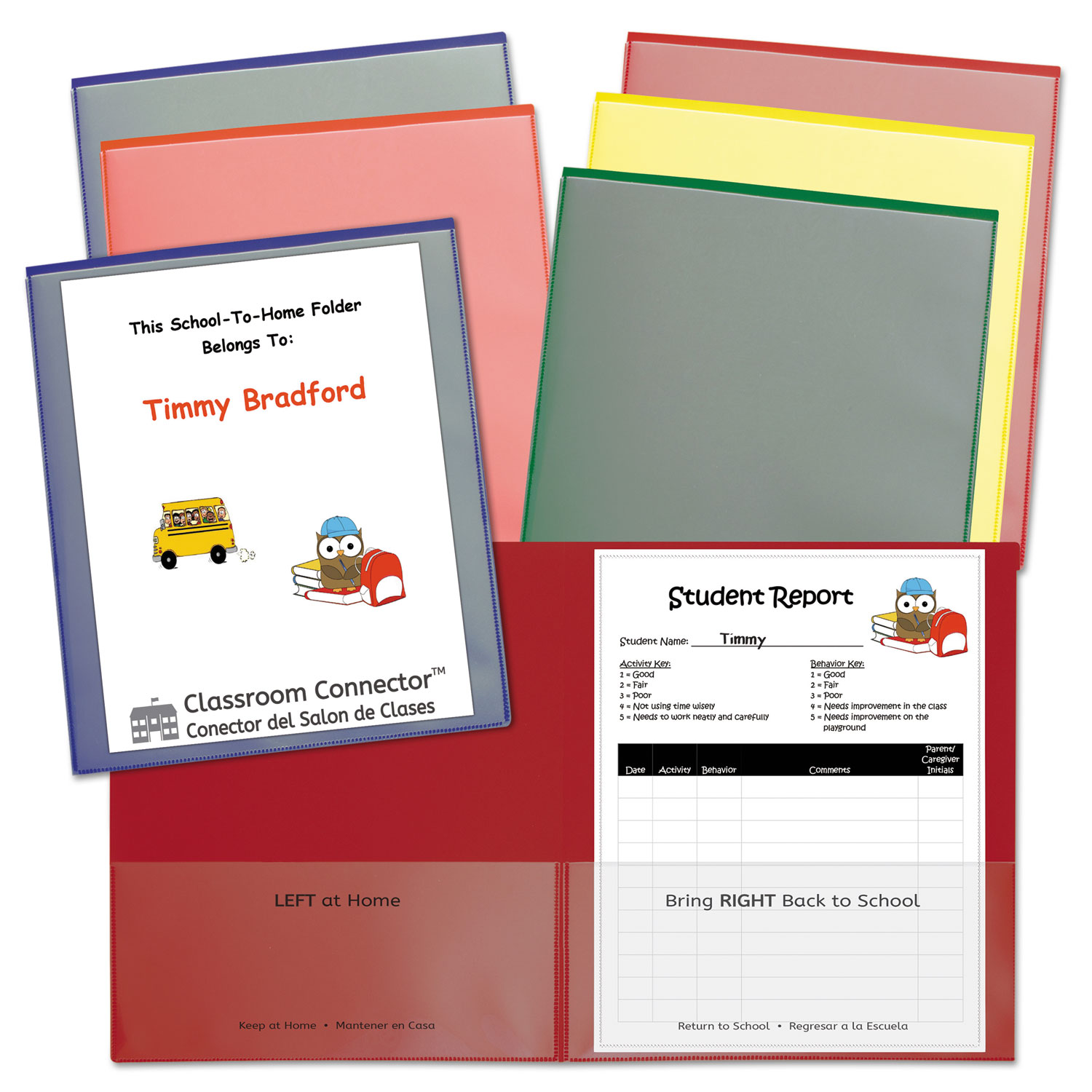 Classroom Connector Folders, Assorted, 6/Pk