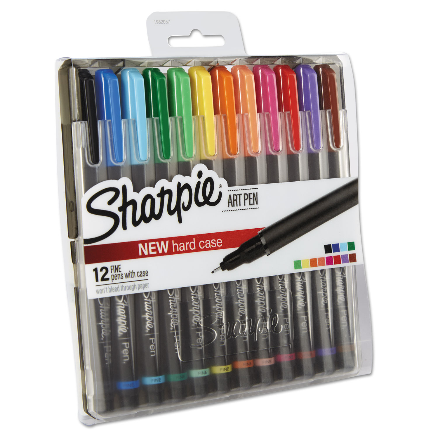  Sharpie 1982057 Art Pen w/Hard Case Stick Porous Point Pen, 0.5mm, Assorted Ink/Barrel, 12/Set (SAN1982057) 