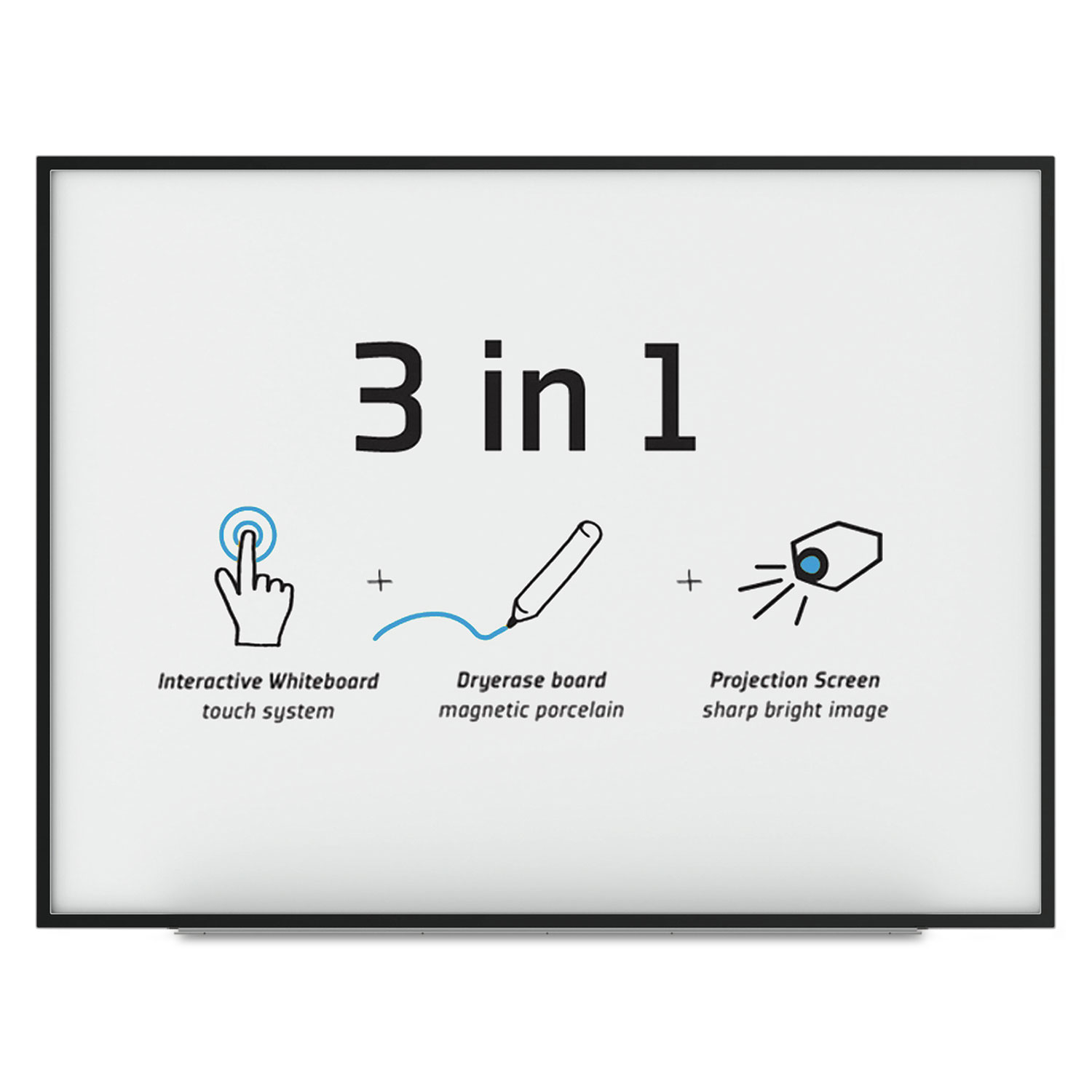 MasterVision® Interactive Dry Erase Board, 90 x 52 7/10 x 4 1/