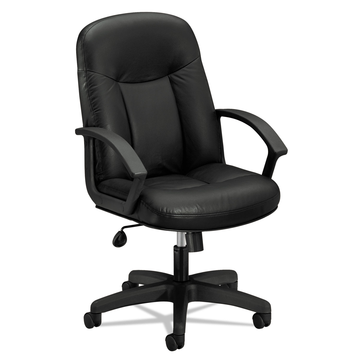 VL601 Series Leather High-Back Swivel/Tilt Chair, Metal, 26 x 33 1/2 x 43, Black