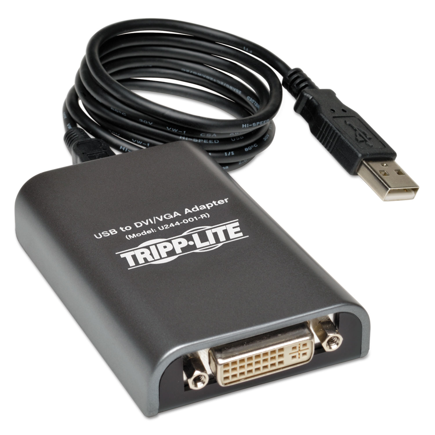  Tripp Lite U244-001-R USB 2.0 to DVI/VGA External Multi-Monitor Video Card, 128 MB SDRAM (TRPU244001R) 