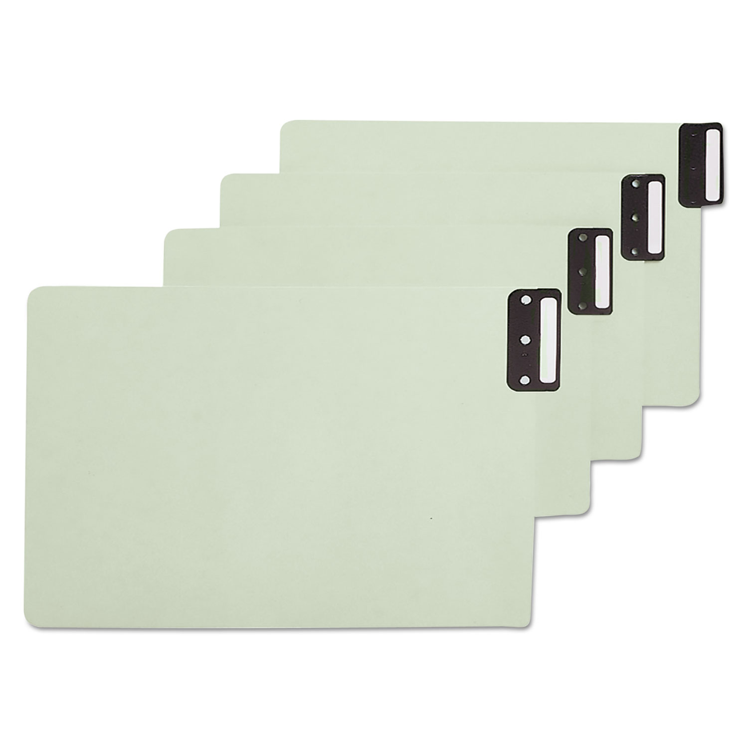  Smead 63235 100% Recycled End Tab Pressboard Guides with Metal Tabs, 1/3-Cut End Tab, Blank, 8.5 x 14, Green, 50/Box (SMD63235) 