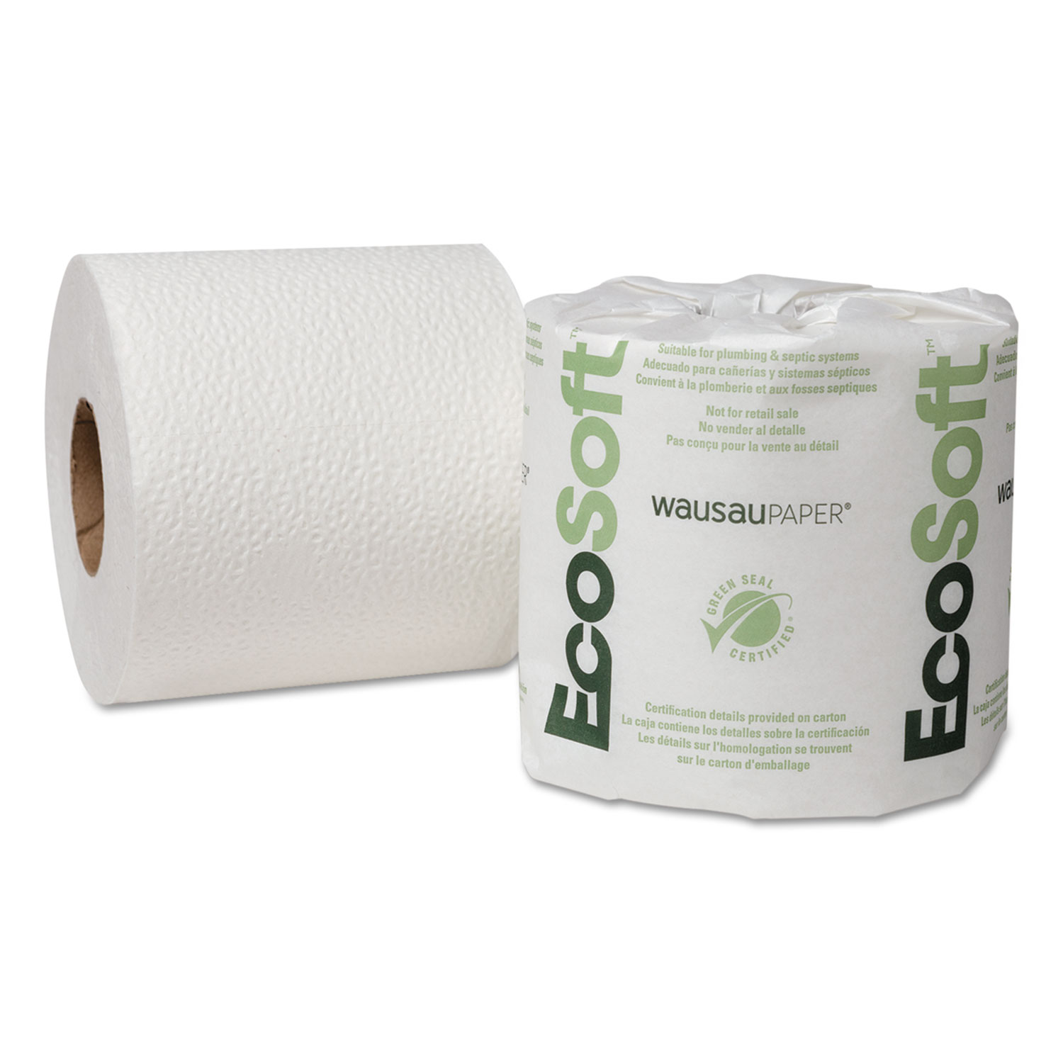 EcoSoft Universal Bathroom Tissue, 2-Ply, 500 Sheets/Roll, 96 Rolls/Carton