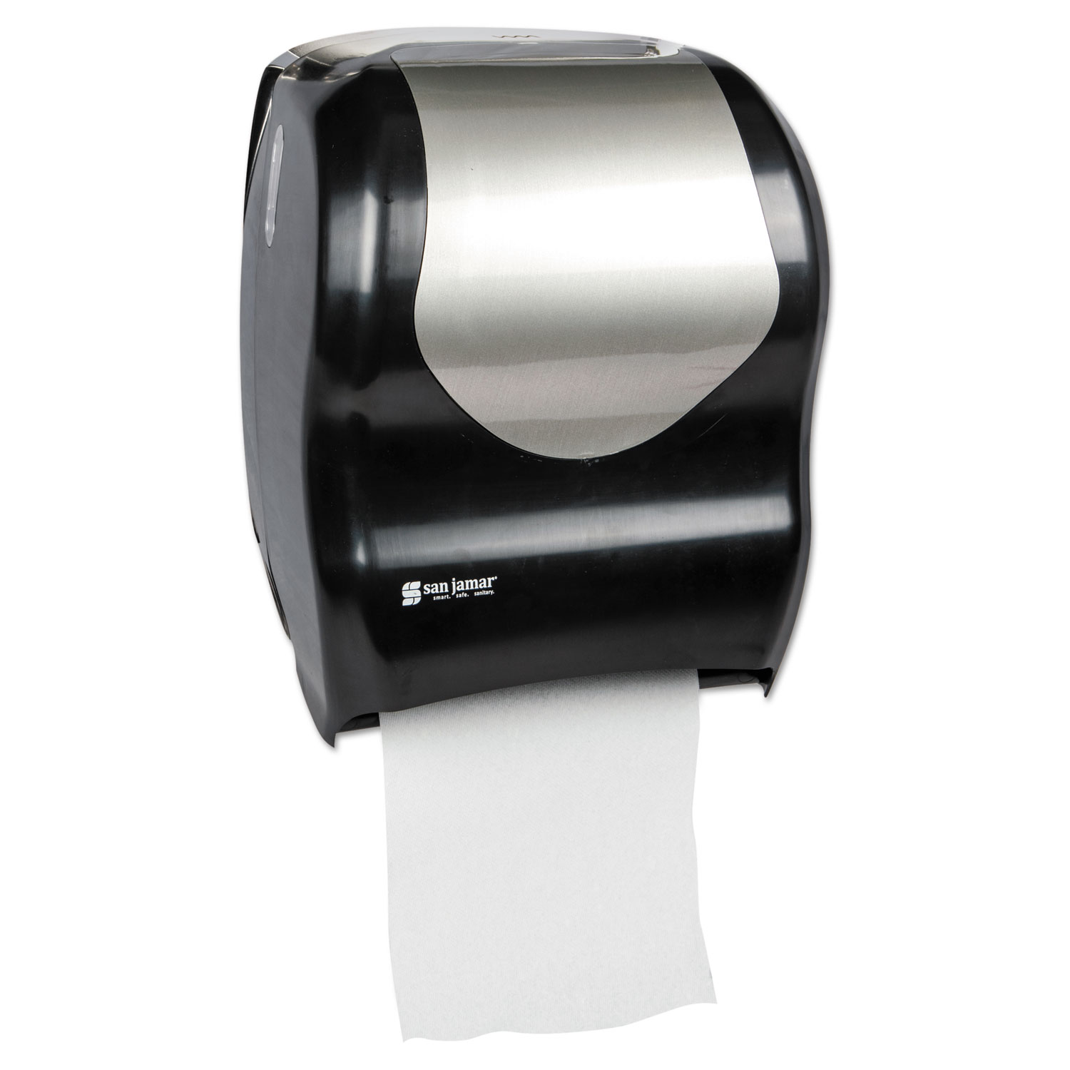  San Jamar T1370BKSS Tear-N-Dry Touchless Roll Towel Dispenser, 16 3/4 x 10 x 12 1/2, Black/Silver (SJMT1370BKSS) 