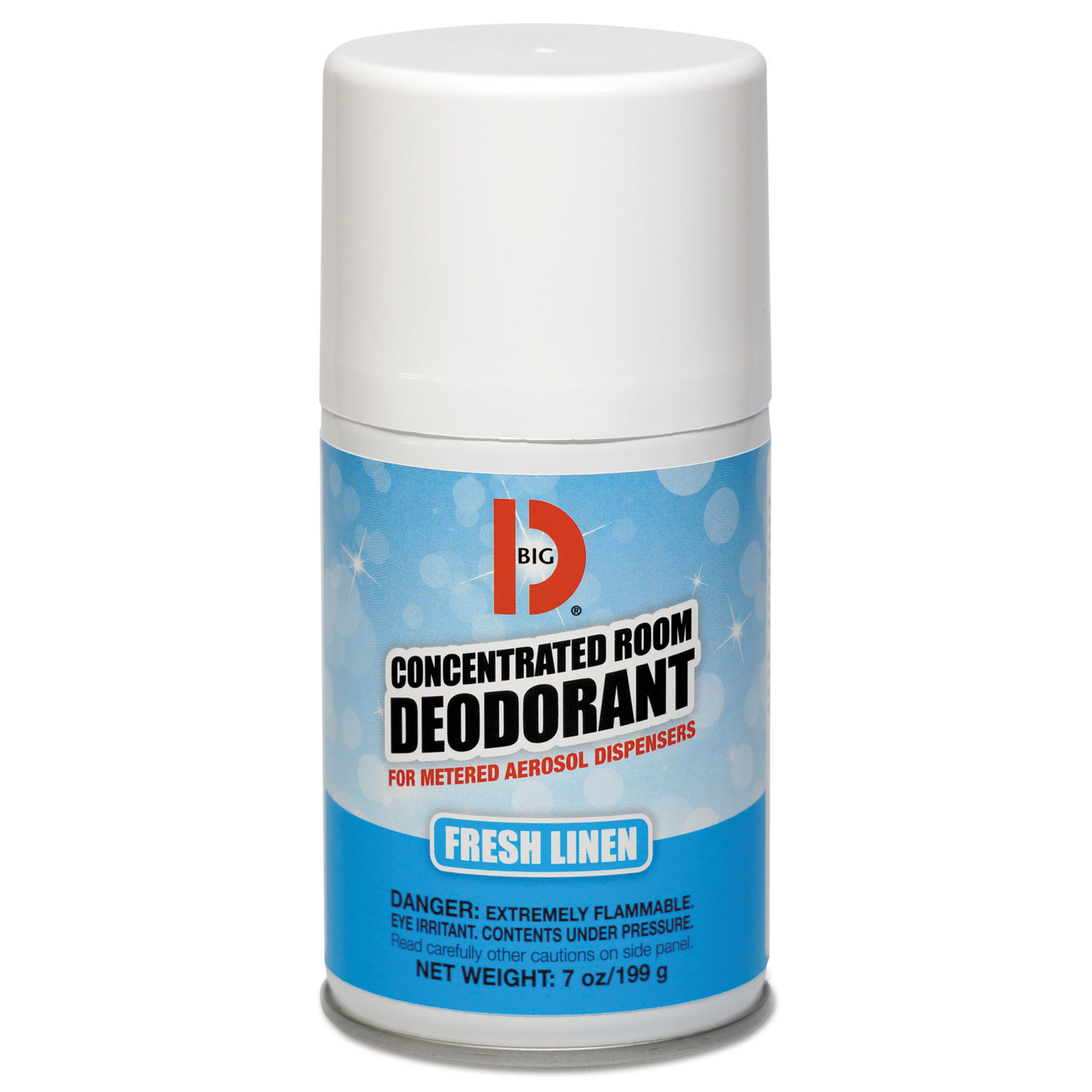 Metered Concentrated Room Deodorant, Fresh Linen Scent, 7 oz Aerosol, 12/Box
