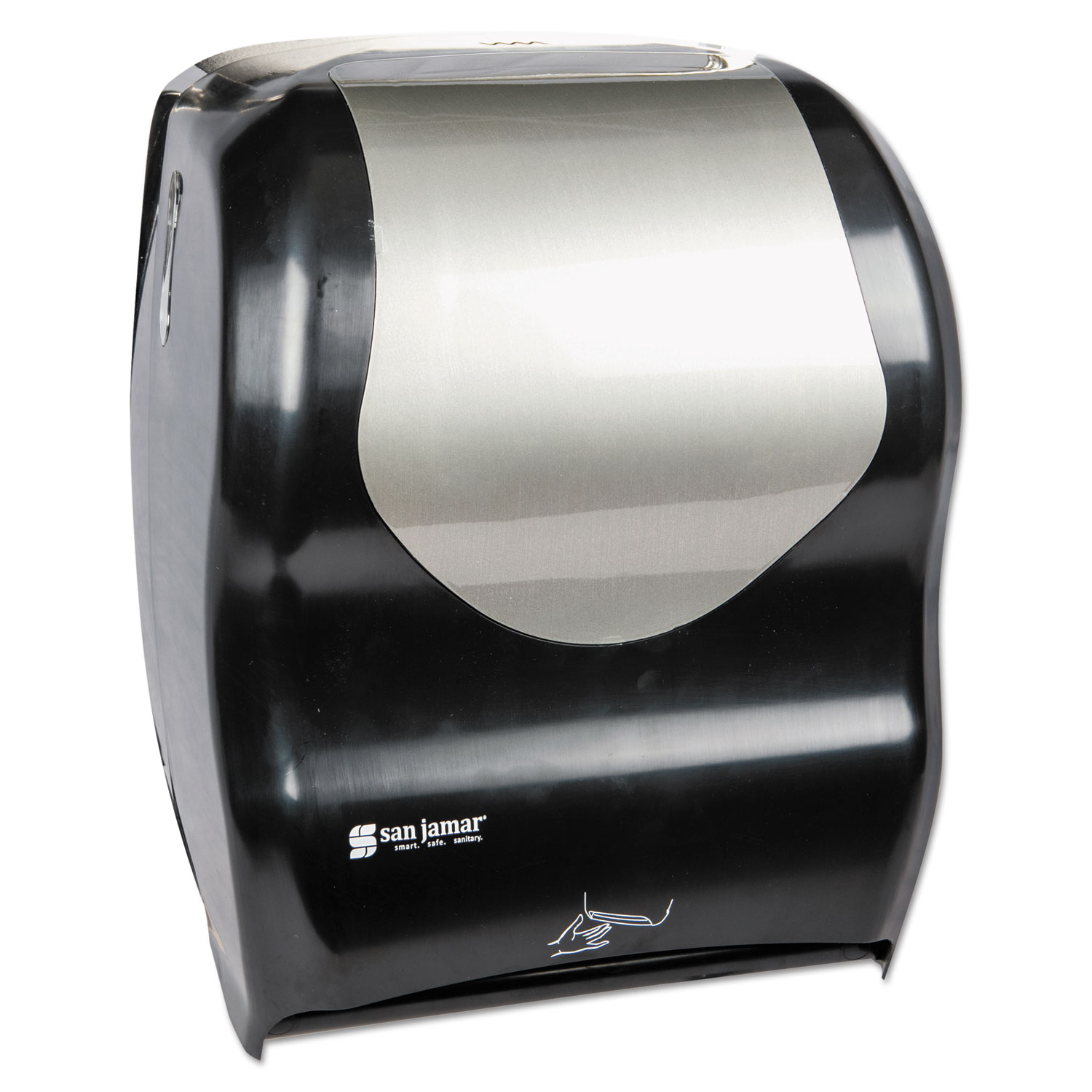 Smart System with iQ Sensor Towel Dispenser, 16 1/2 x 9 3/4 x 12, Black/Silver