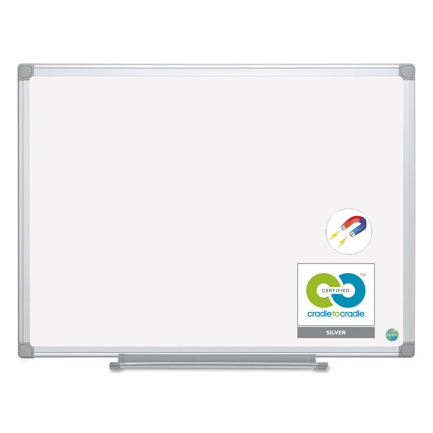  MasterVision CR0820030 Earth Ceramic Dry Erase Board, 36x48, Aluminum Frame (BVCCR0820790) 