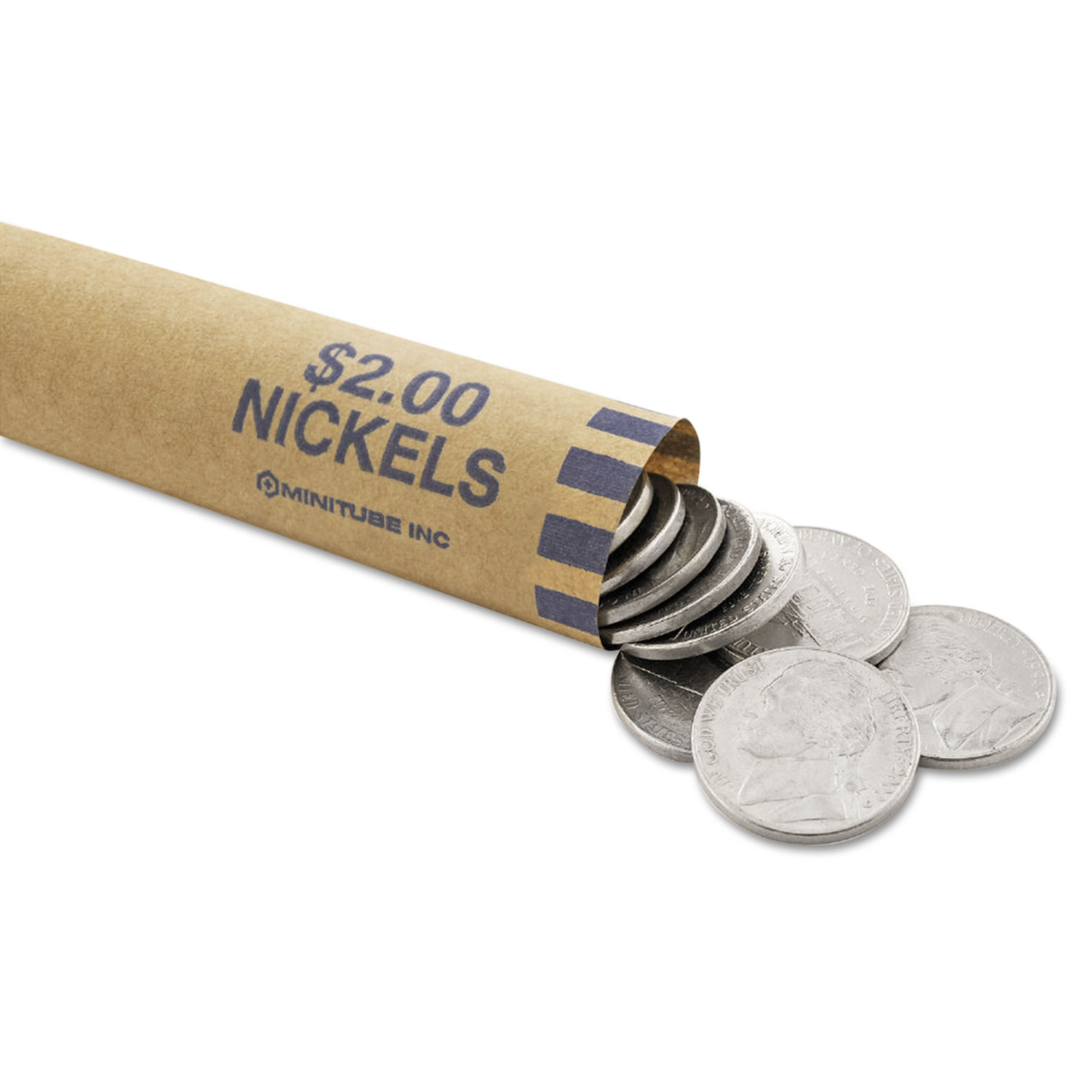 MMF Industries 2160640B08 Nested Preformed Coin Wrappers, Nickels, $2.00, Blue, 1000 Wrappers/Box (MMF2160640B08) 