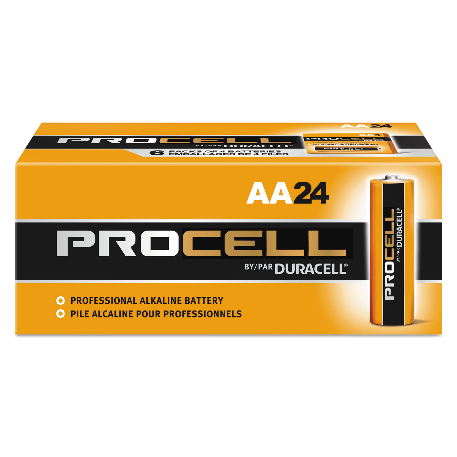 Procell Alkaline Batteries, AA, 144/Carton