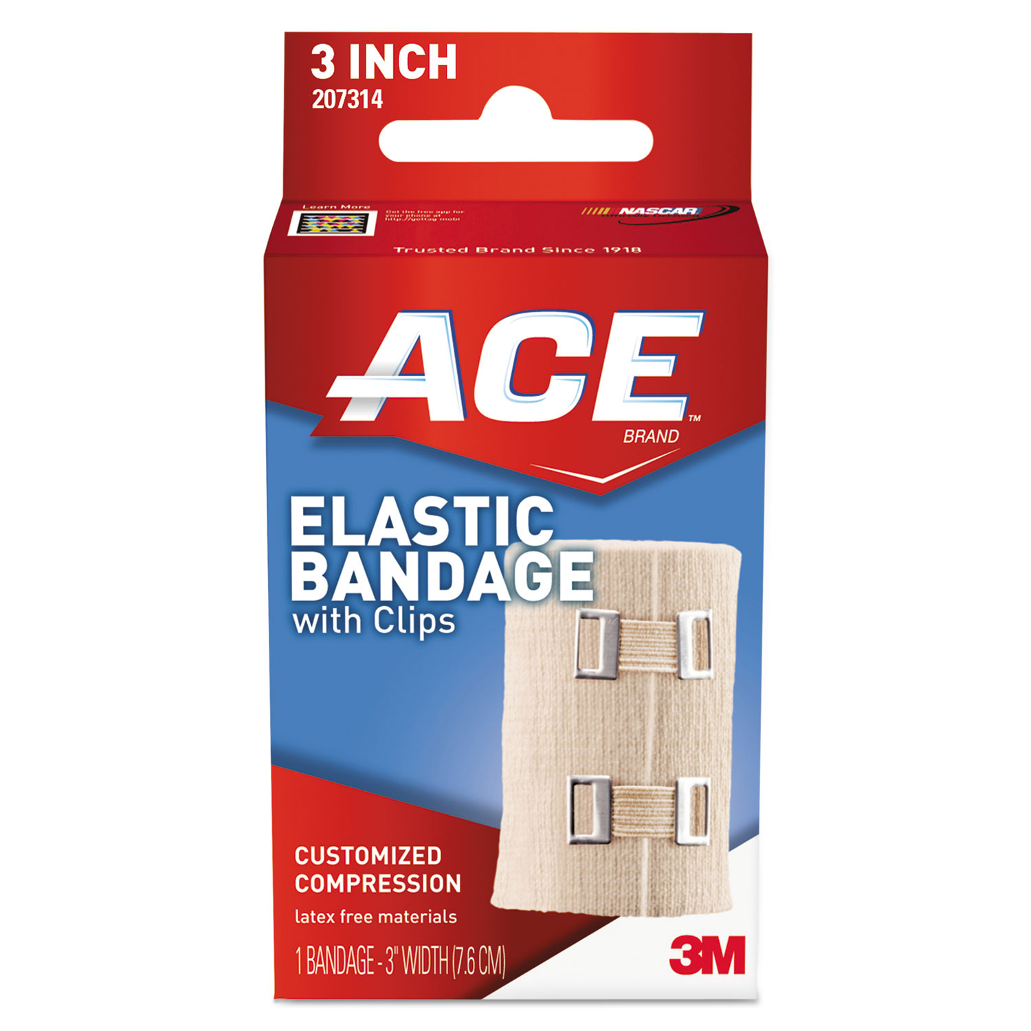 Elastic Bandage with E-Z Clips, 3 x 64