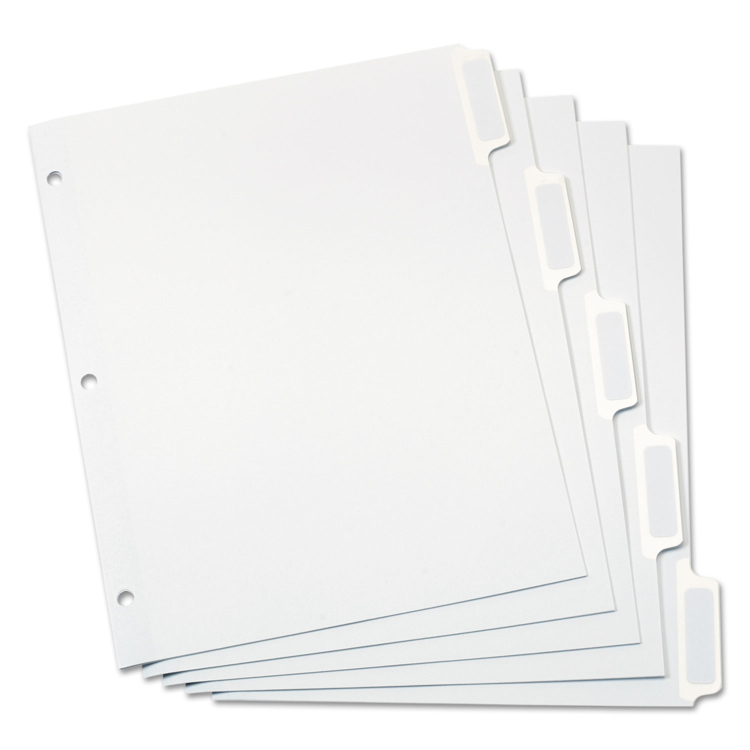  Oxford 11314EE Custom Label Tab Dividers with Self-Adhesive Tab Labels, 5-Tab, 11 x 8.5, White, 25 Sets (OXF11314) 