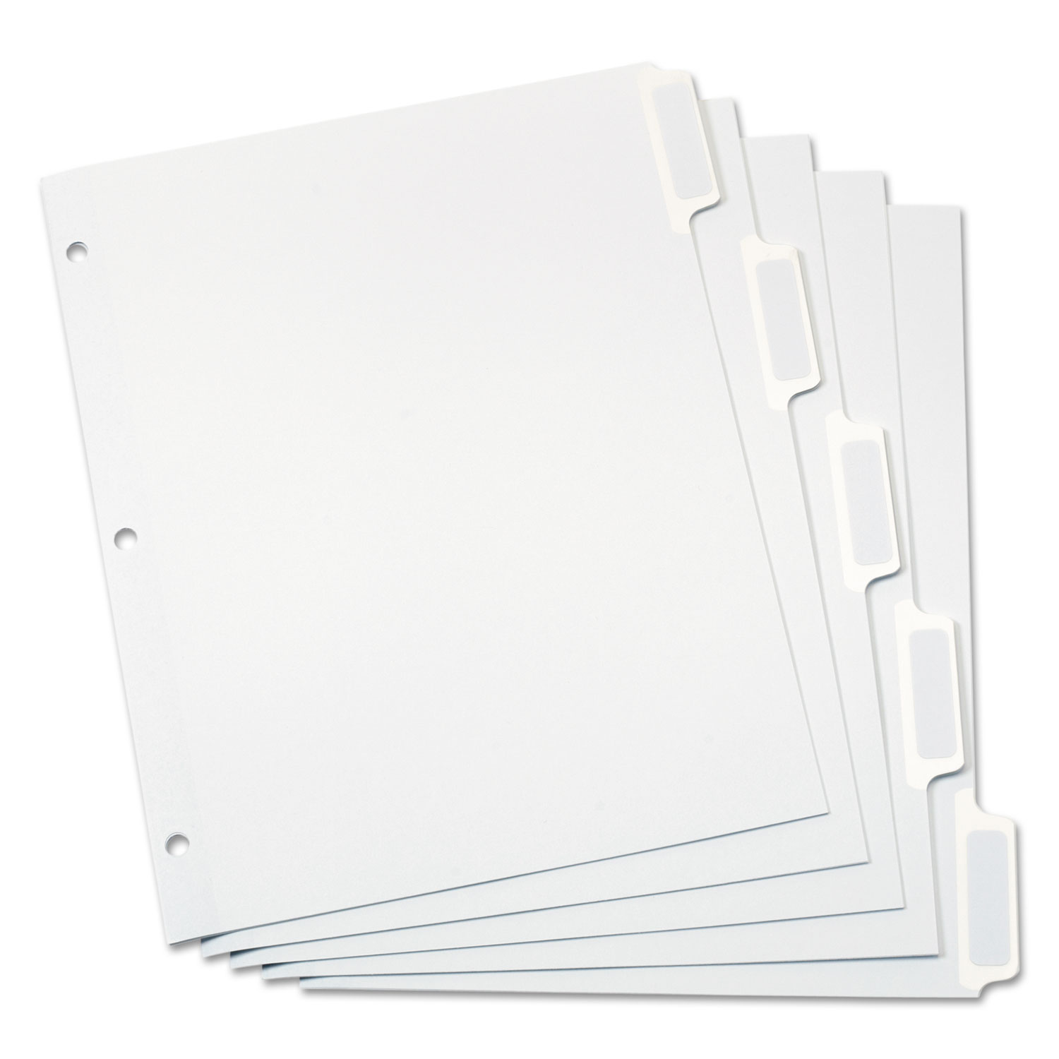  Oxford 11313 Custom Label Tab Dividers with Self-Adhesive Tab Labels, 5-Tab, 11 x 8.5, White, 5 Sets (OXF11313) 