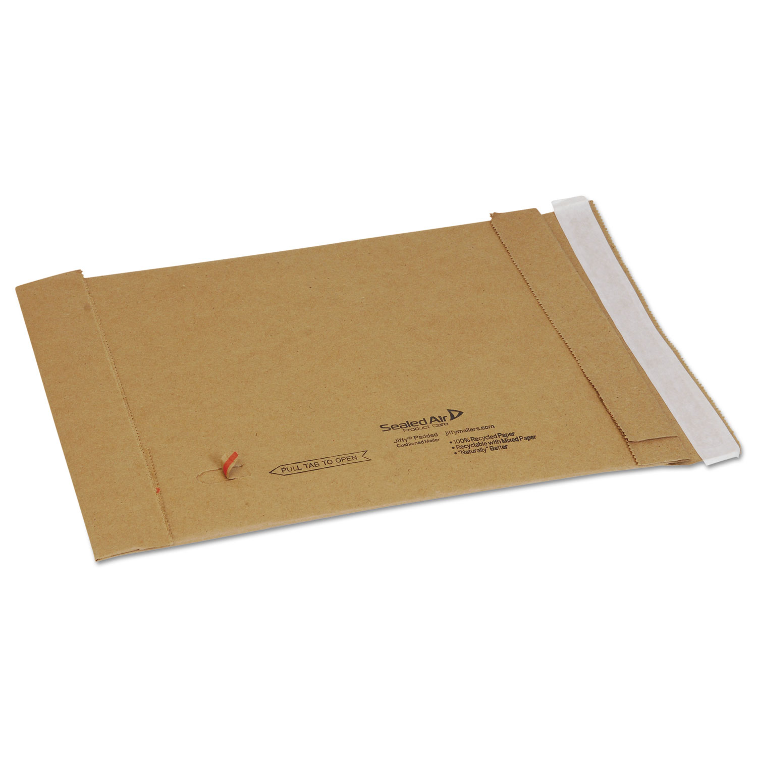  Sealed Air 67057 Jiffy Padded Mailer, #1, Paper Lining, Self-Adhesive Closure, 7.25 x 12, Natural Kraft, 100/Carton (SEL67057) 
