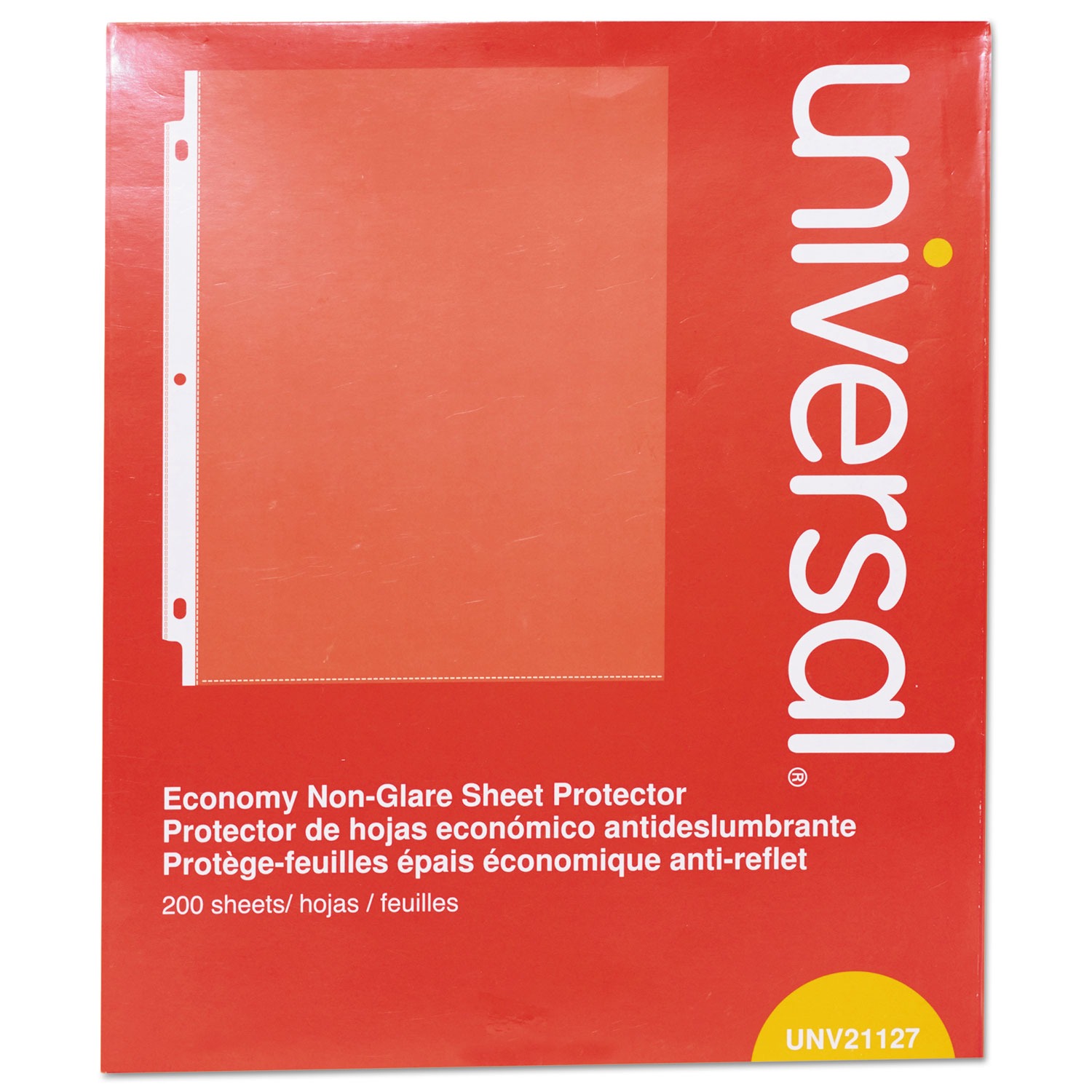  Universal UNV21127 Top-Load Poly Sheet Protectors, Nonglare, Economy, Letter, 200/Box (UNV21127) 