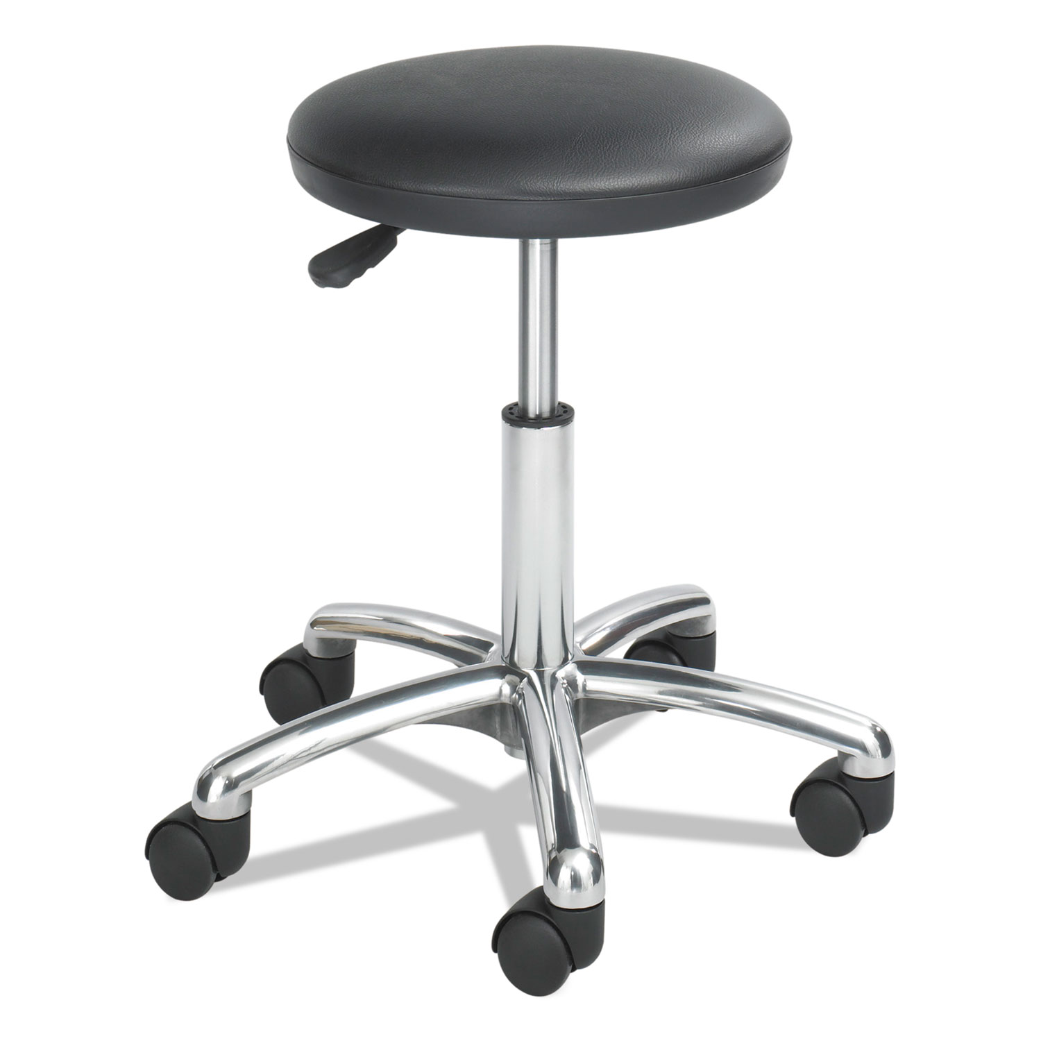  Safco 3434BL Height-Adjustable Lab Stool, 21 Seat Height, Supports up to 250 lbs., Black Seat/Black Back, Chrome Base (SAF3434BL) 