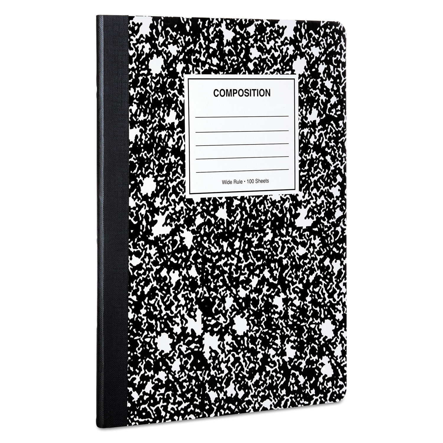 Composition Book, Wide Rule, 9 3/4 x 7 1/2, White, 100 Sheets