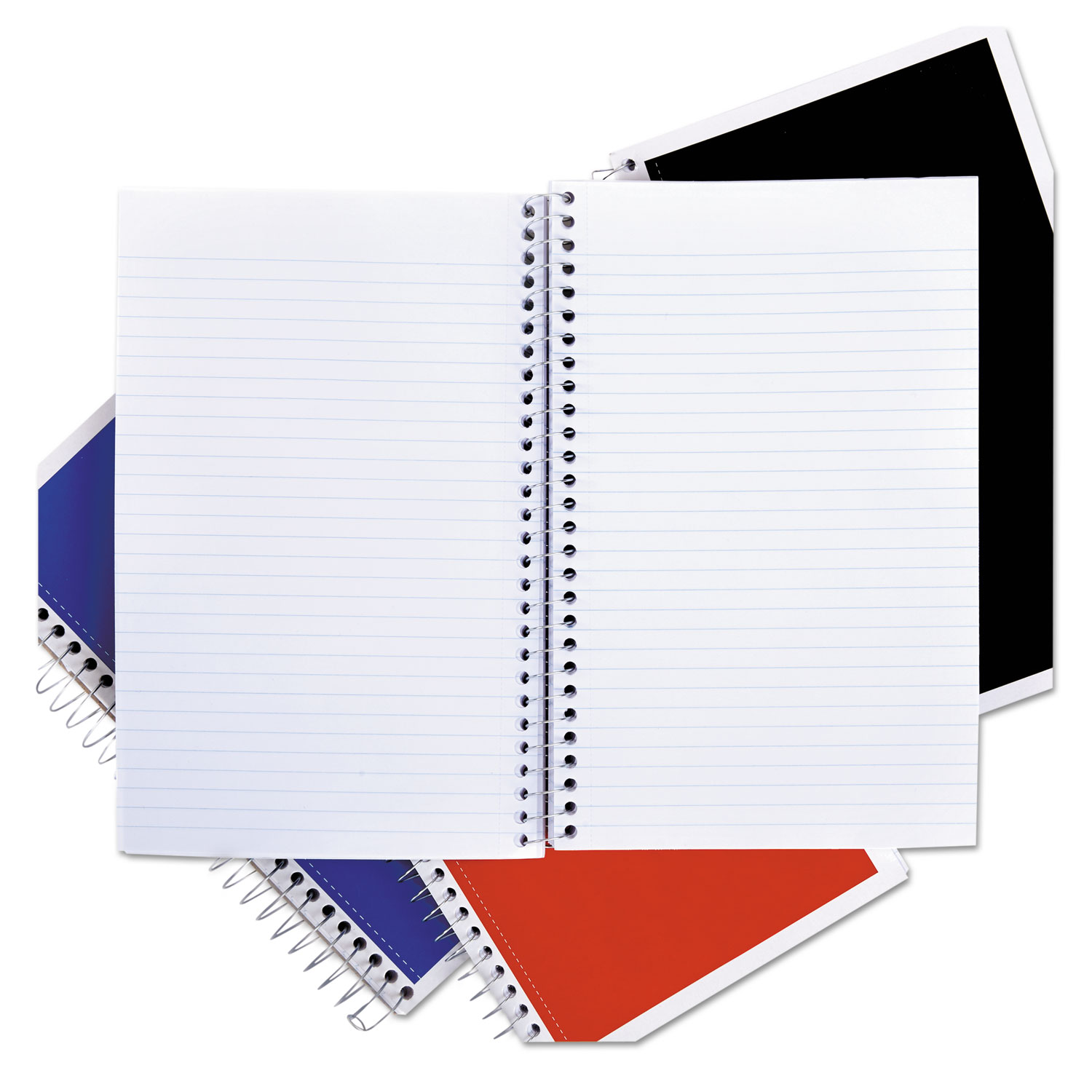 Wirebound Notebook, 3 Subjects, Medium/College Rule, Assorted Color Covers, 9.5 x 6, 120 Pages, 4/Pack