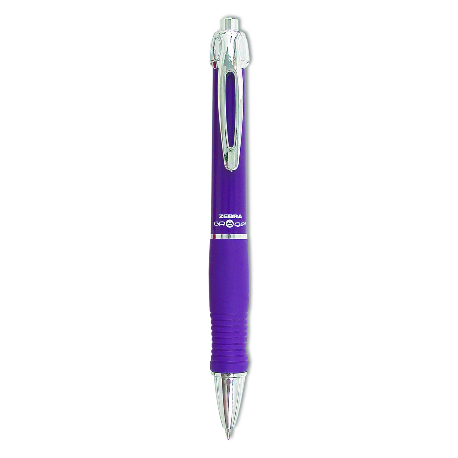  Zebra 42680 GR8 Retractable Gel Pen, Medium 0.7mm, Violet Ink, Violet/Silver Barrel, Dozen (ZEB42680) 