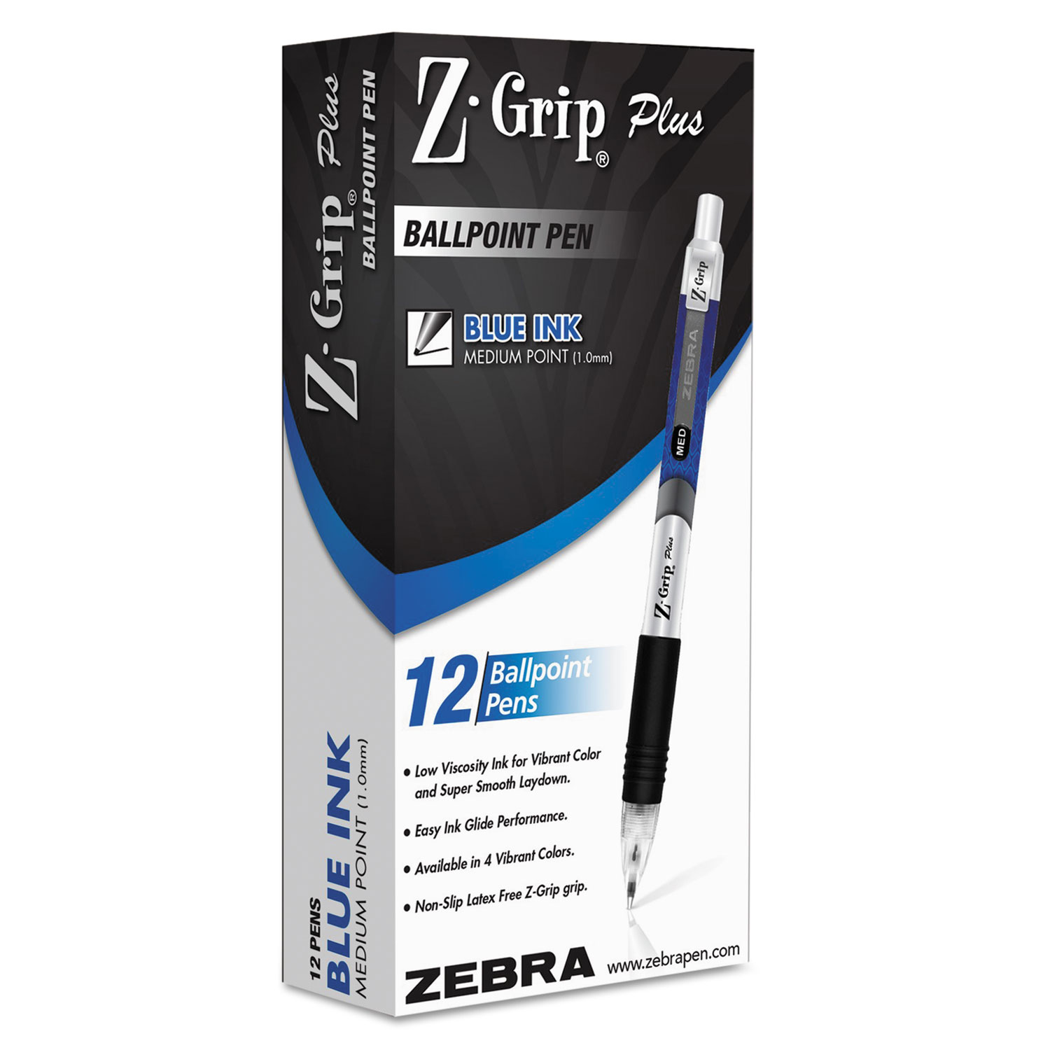 Z-Grip Plus Retractable Ballpoint Pen, Blue Ink, Medium, Dozen