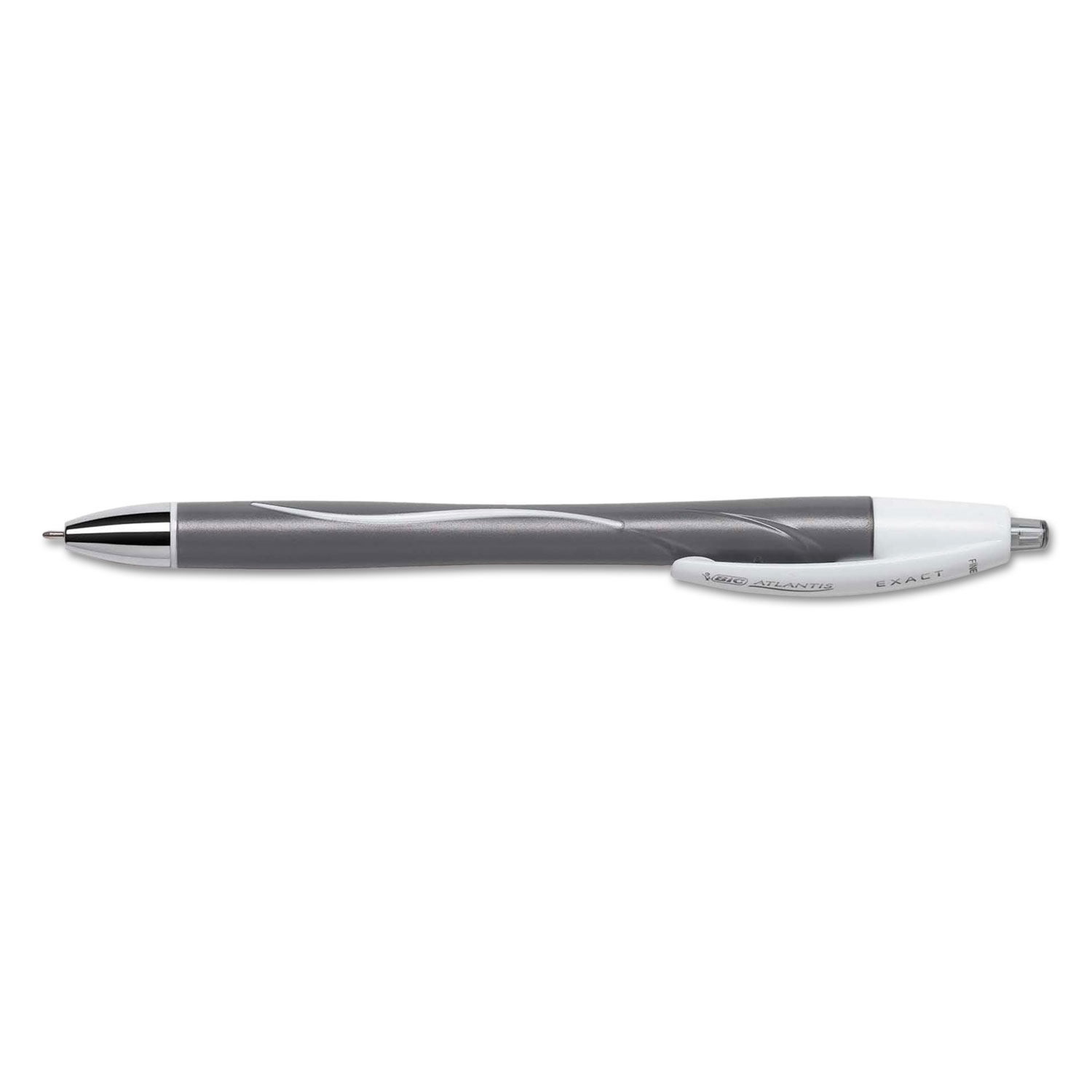  BIC VCGN11-BK Atlantis Exact Retractable Ballpoint Pen, 0.7mm, Black Ink/Barrel, Dozen (BICVCGN11BK) 