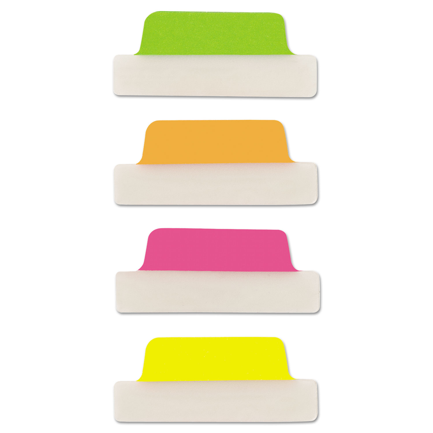 Ultra Tabs Repositionable Tabs, 2.5 x 1, Neon:Green, Orange, Pink, Yellow, 24/PK