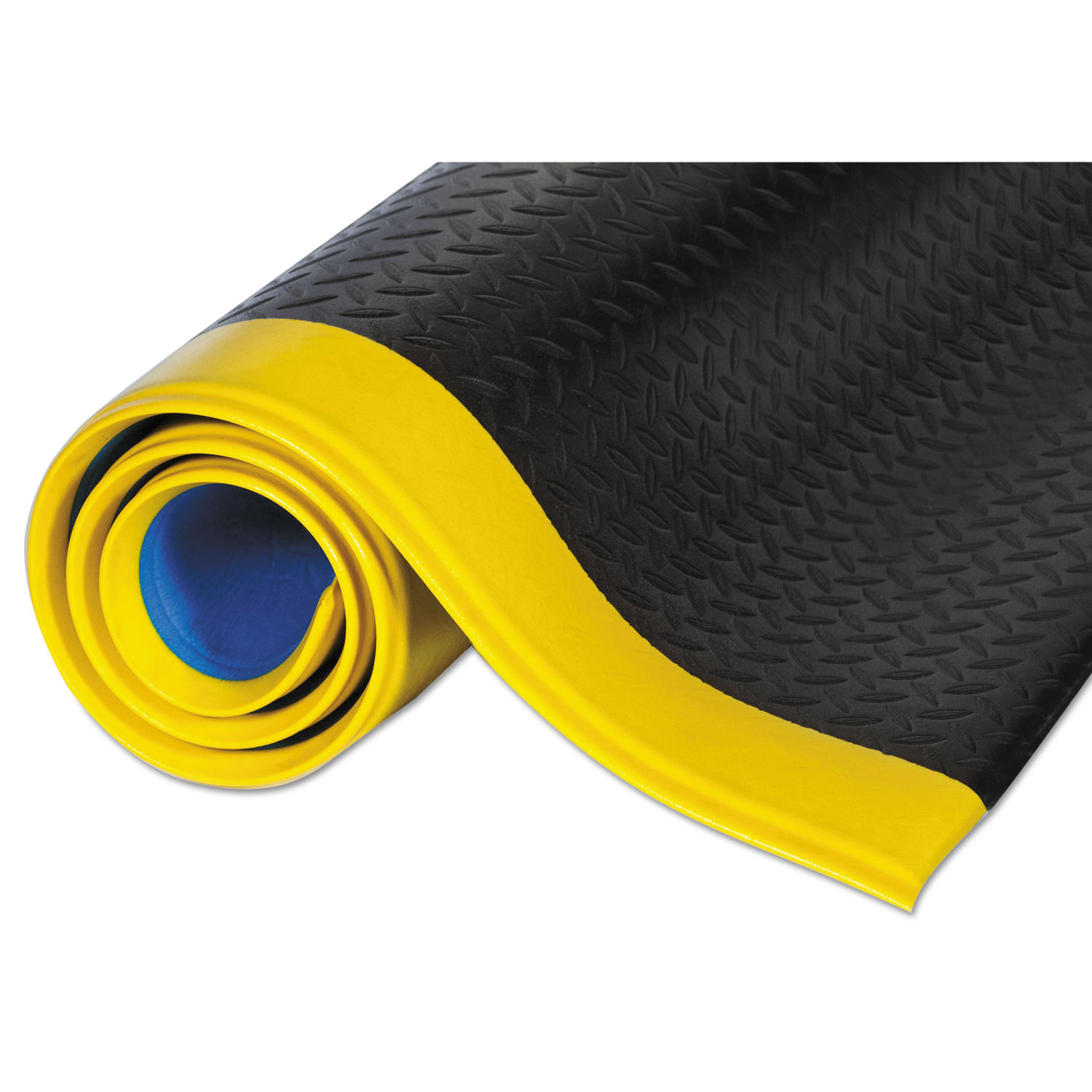 Wear-Bond Comfort-King Anti-Fatigue Mat, Diamond Emboss, 24 x 36, Black/Yellow