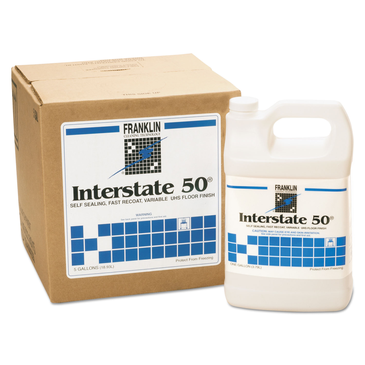  Franklin Cleaning Technology F195022 Interstate 50 Floor Finish, 1gal Bottle, 4/Carton (FKLF195022CT) 