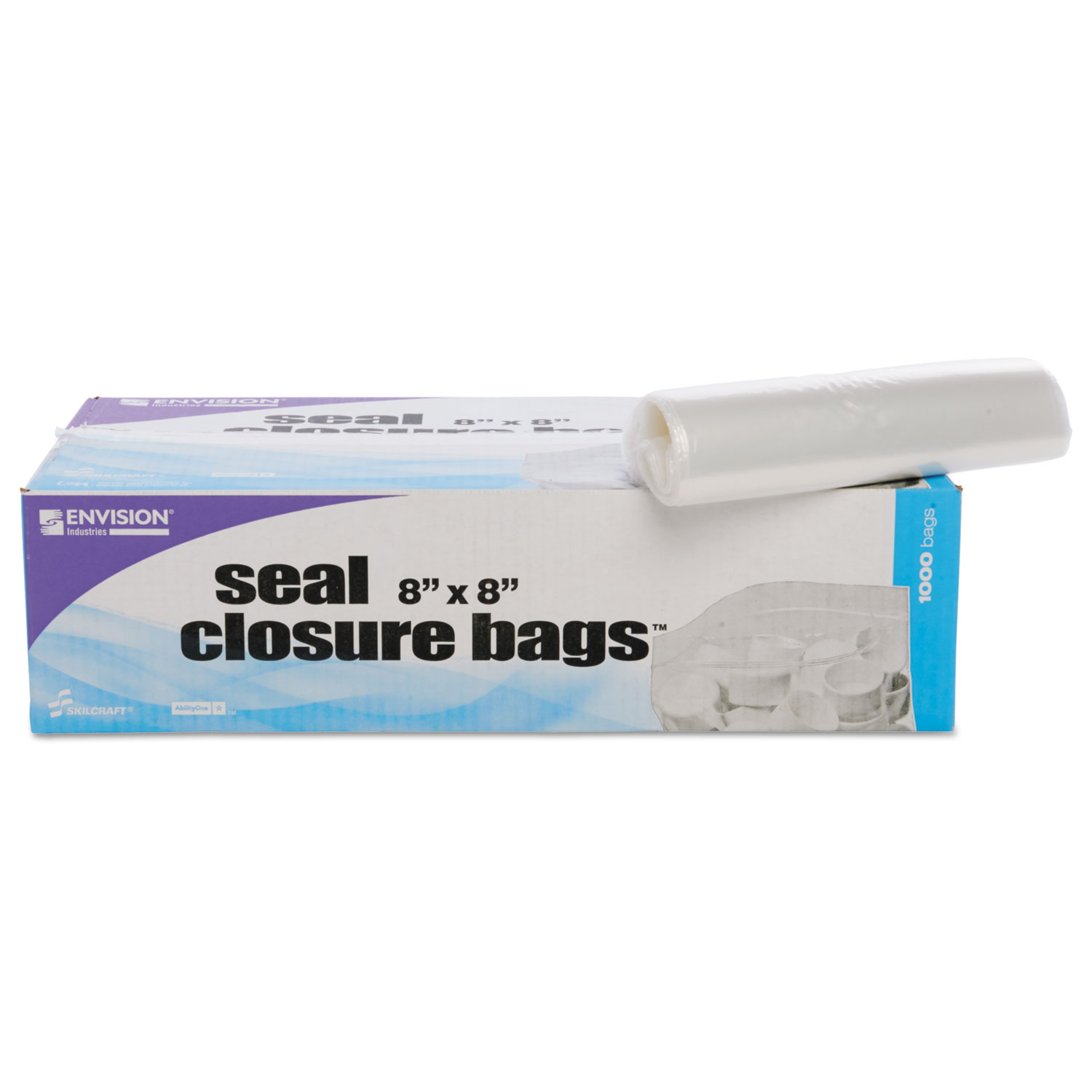  Stout by Envision ZF003C Seal Closure Bags, 2 mil, 8 x 8, Clear, 1,000/Carton (STOZF003C) 