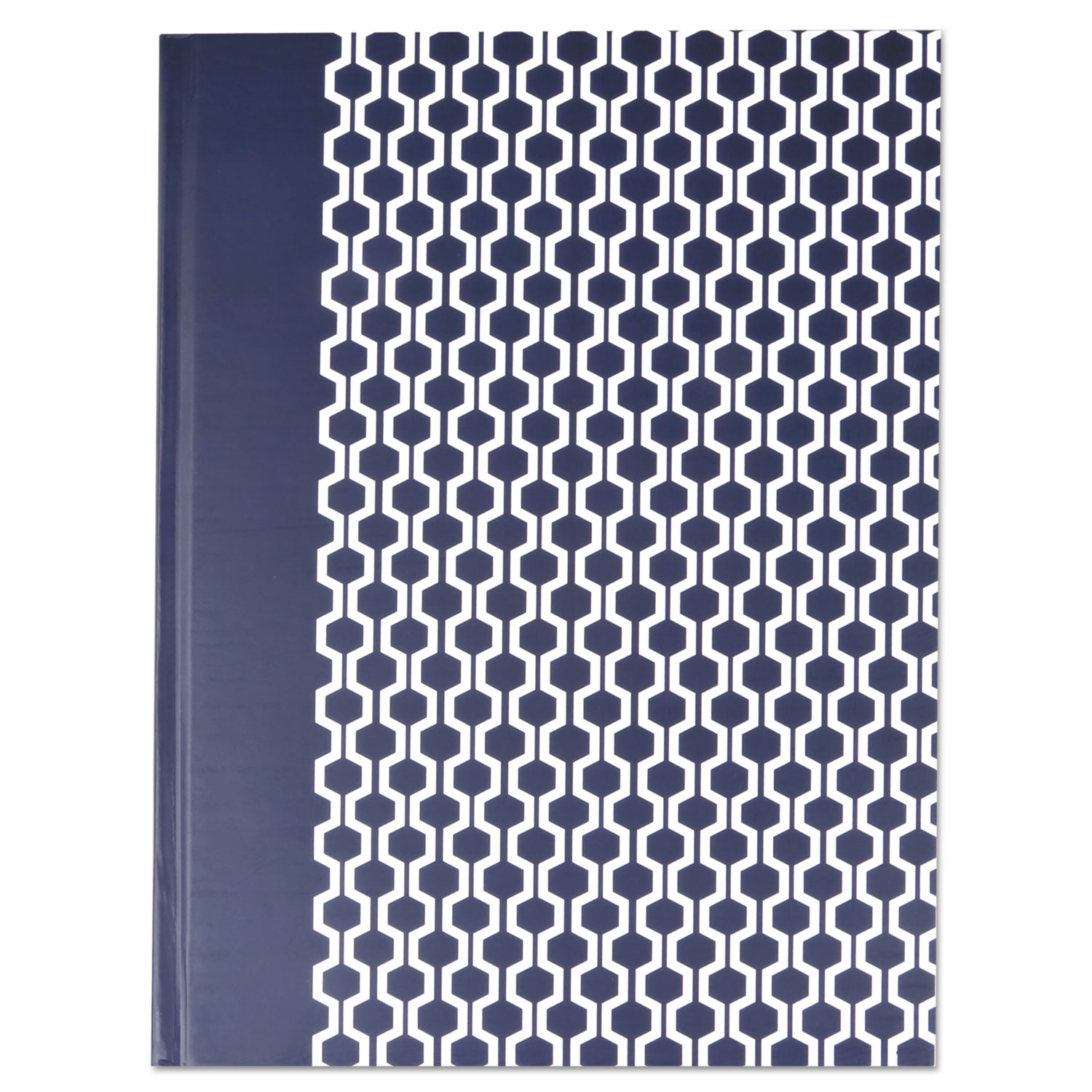  Universal UNV66351 Casebound Hardcover Notebook, Wide/Legal Rule, Blue/Hex Pattern, 10.25 x 7.68, 150 Sheets (UNV66351) 
