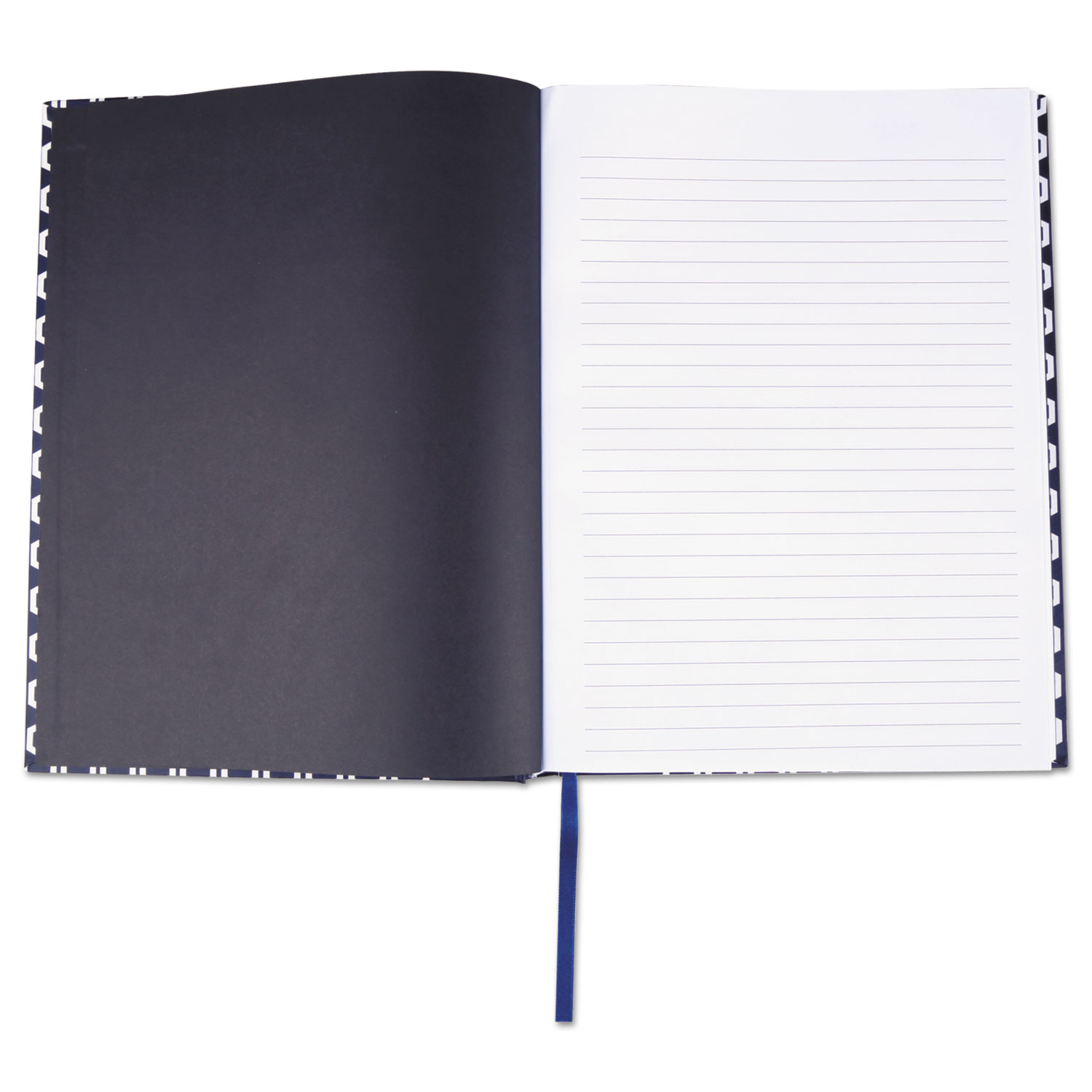 Casebound Hardcover Notebook, Wide/Legal Rule, Blue/Hex Pattern, 10.25 x 7.68, 150 Pages